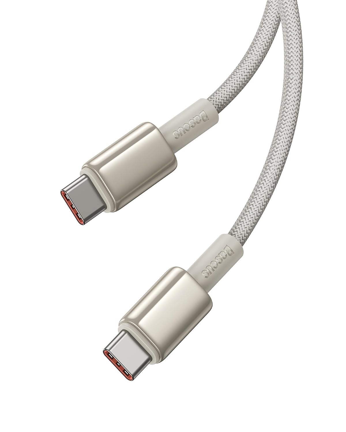Detalle de Baseus USB-C auf USB-C Kabel 100W 1m – PD 5A, QC 4.0, Zinklegierung, Gold