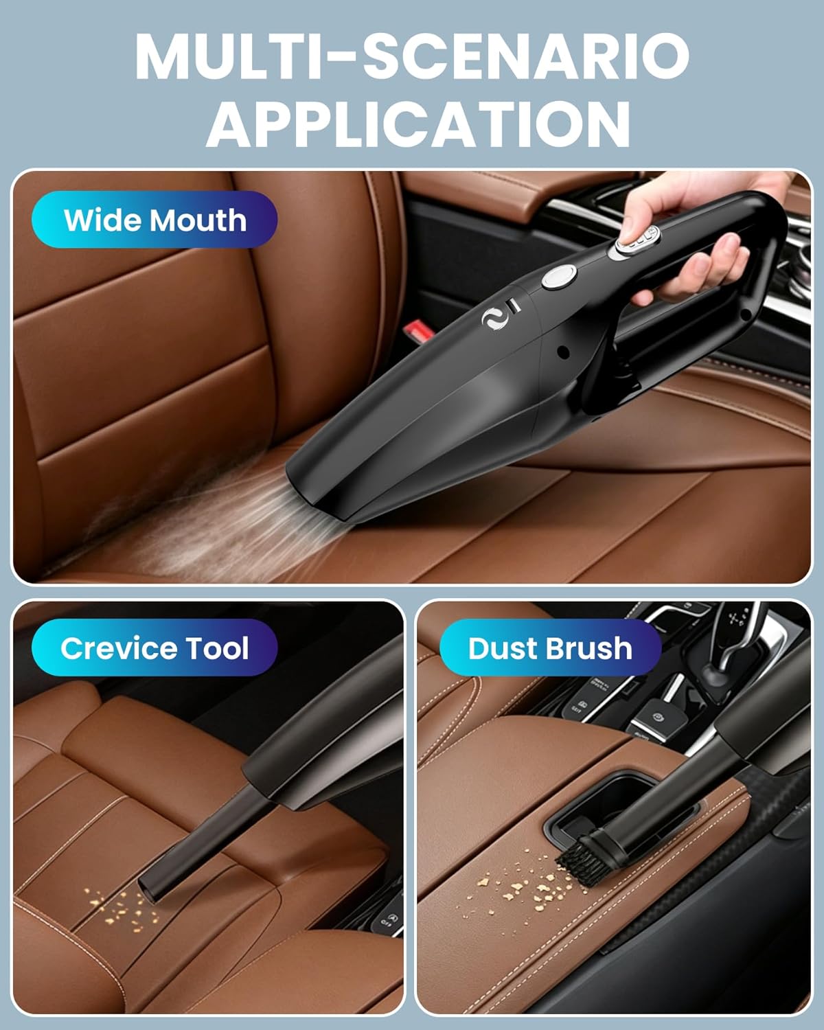 Detalle de SERVOMASTER SM01 Aspirador de mano recargable sin cable con filtro HEPA para coche y hogar