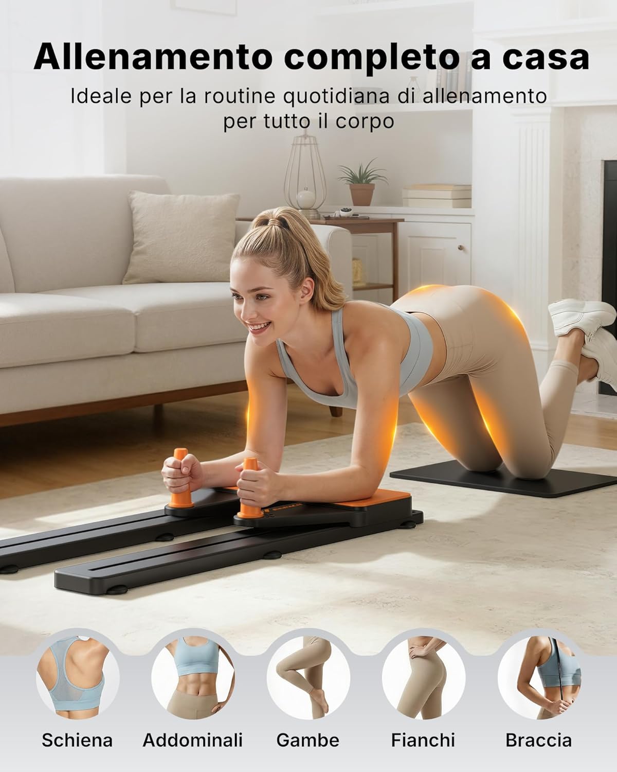 Detalle de MERACH Pilates Reformer Mini: 5 in 1 per casa, pieghevole e versatile