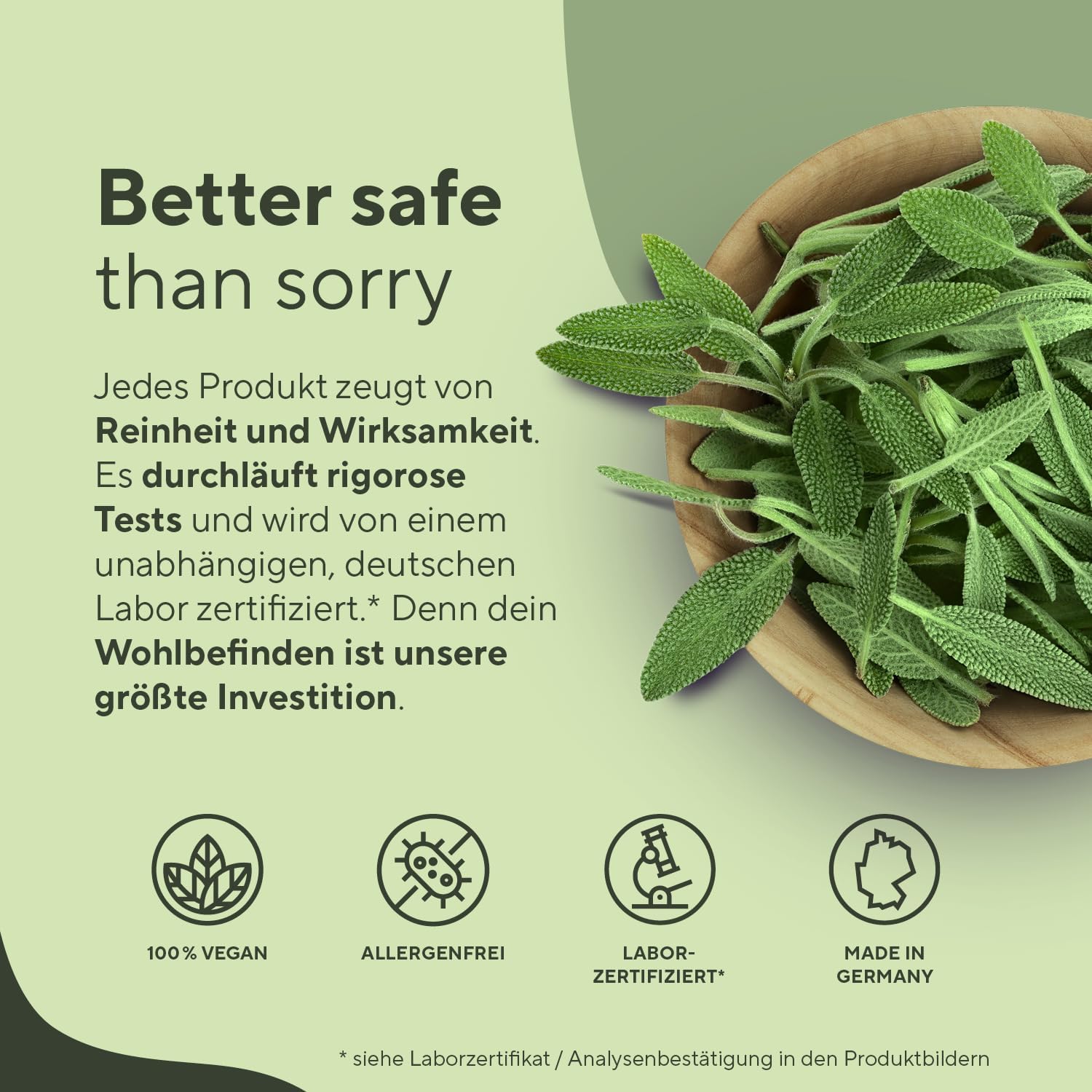 Detalle de Salbei Extrakt Hochdosiert 180 Kapseln (10:1) – 6.000 mg Salbei pro Tagesdosis | True Nature