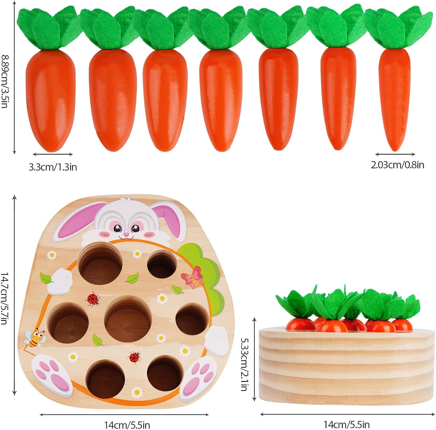 Detalle 1 de KMTJT Rabbit Carrot Harvest Montessori Toy