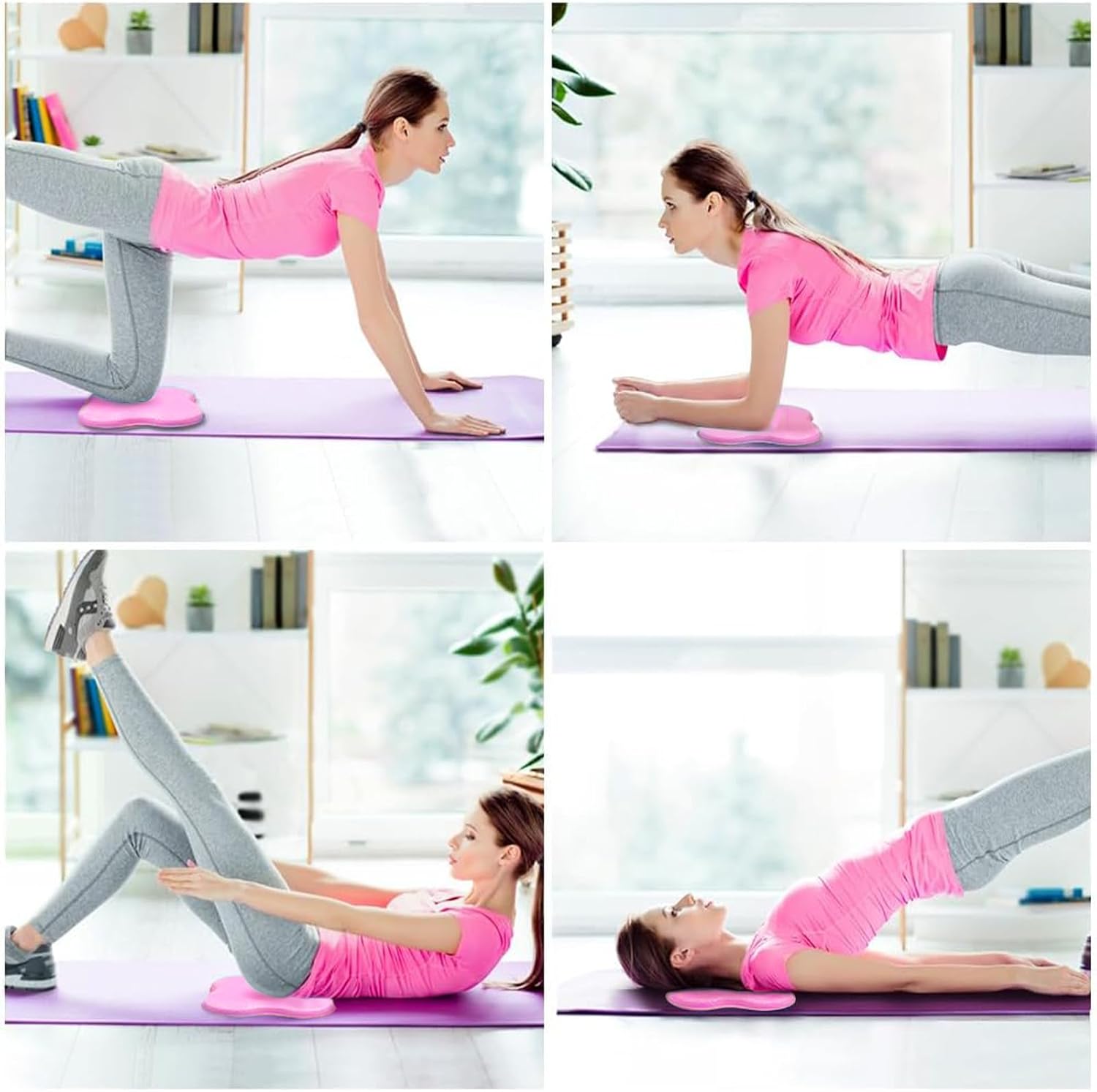 Thumbnail 5 de Flintronic Yoga Genouillère (2 pièces) avec tapis antidérapants et bandes de résistance pour protéger genoux, coudes et poignets