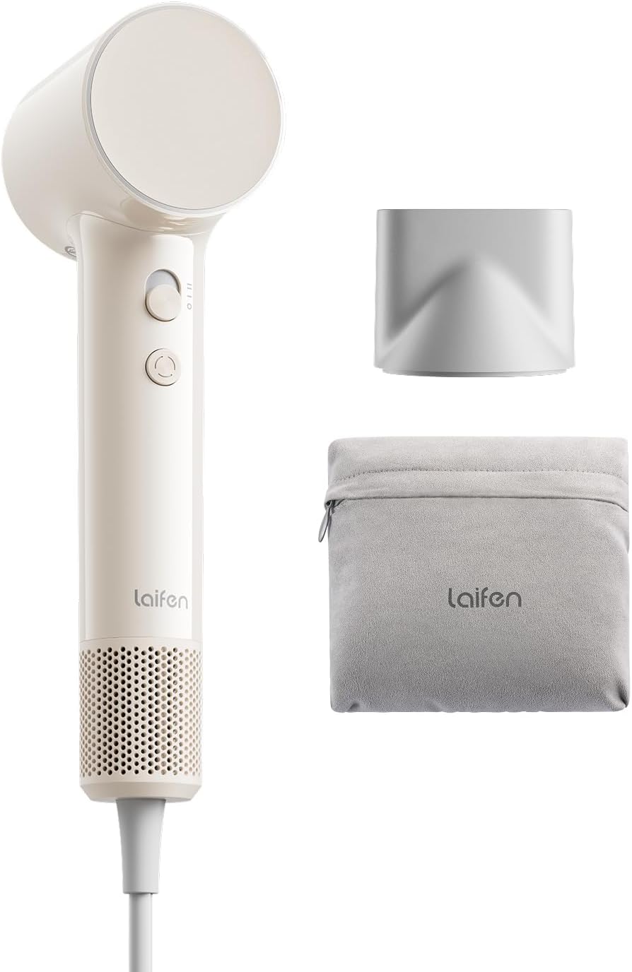 Detalle de Laifen Air Haartrockner – ultras leicht, 280 g, 200 Mio. Negative-Ionen, 3 Min. Trocknen, flüsterleise 60 dB, Kindermodus & Glättungsdüse