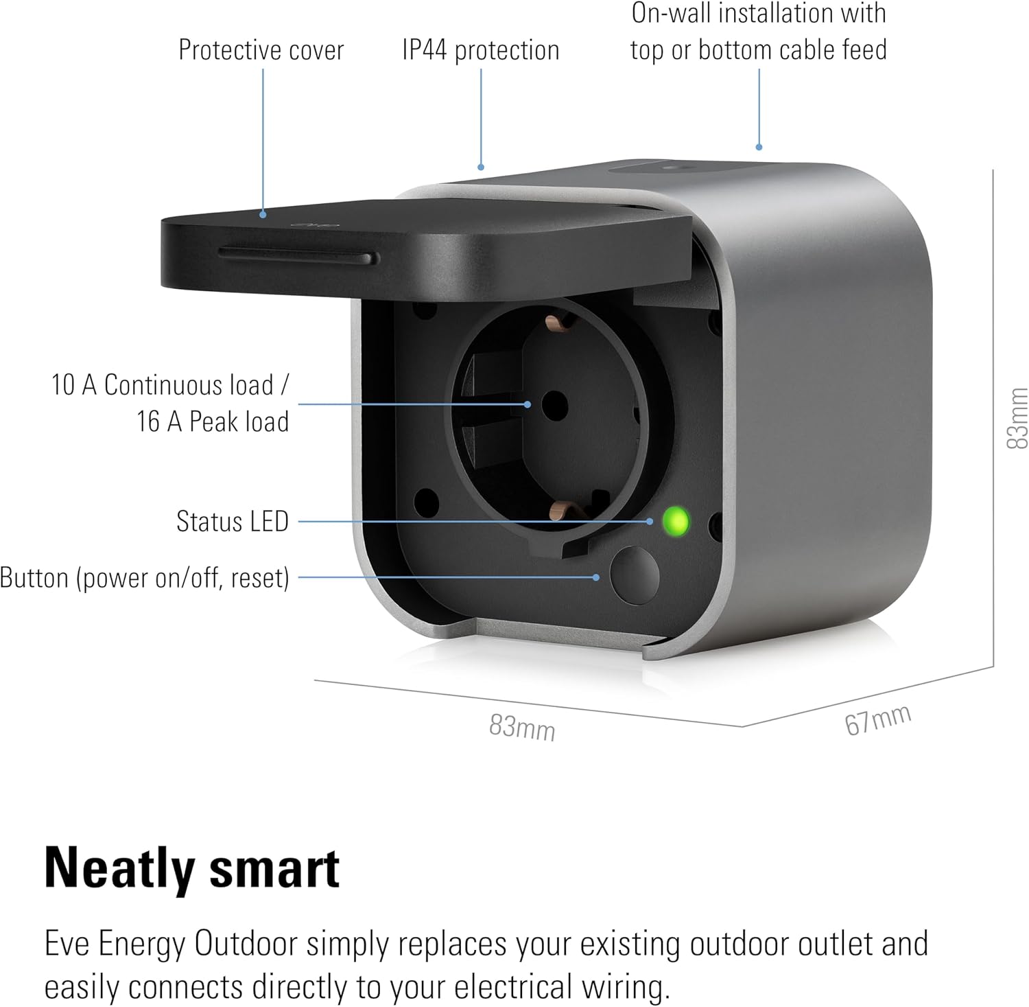 Thumbnail 6 de Eve Energy Outdoor Matter Presa Intelligente IP44