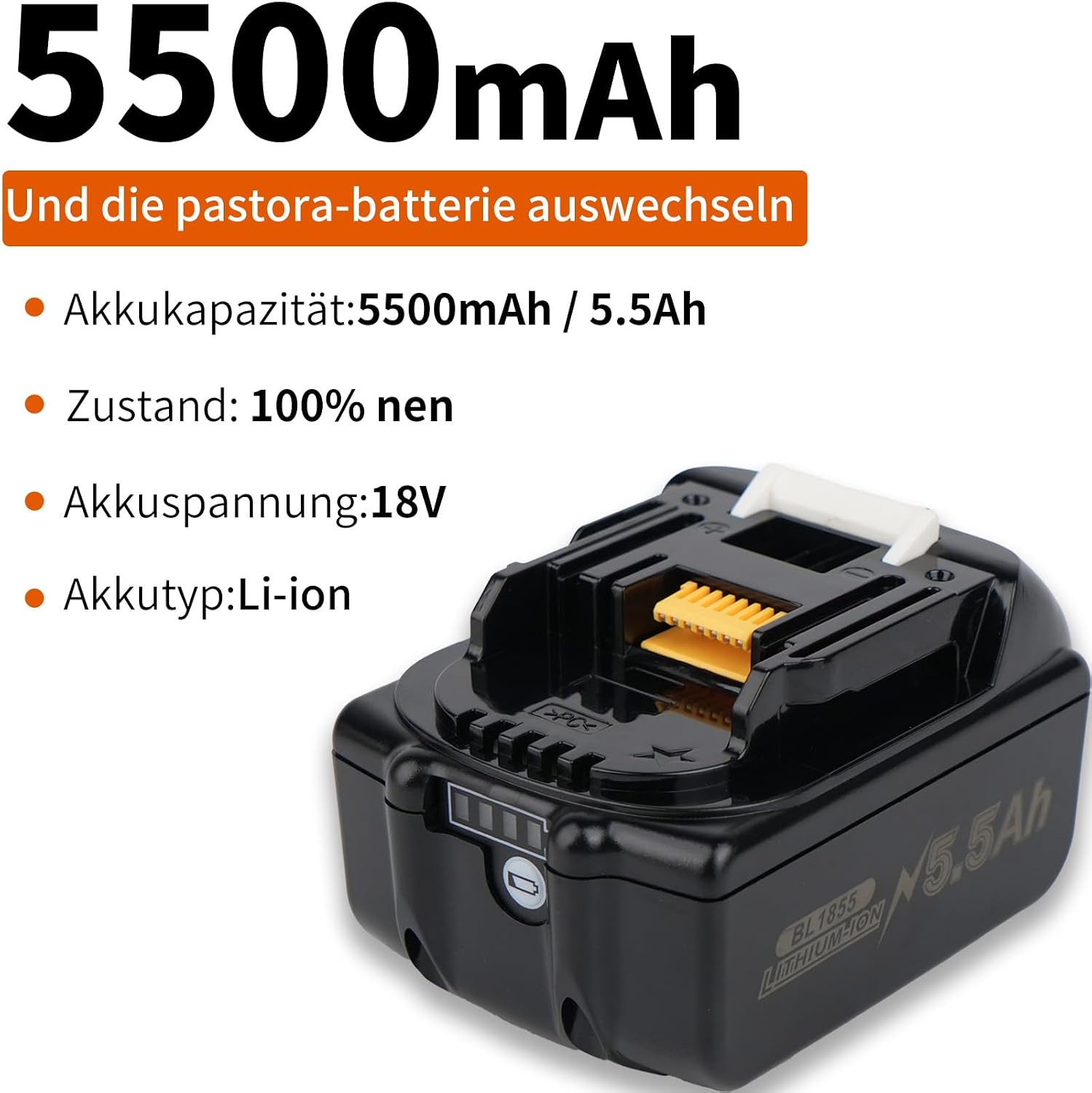 Thumbnail 2 de MAKITA 18V 5500mAh Ersatzakku 2er-Set