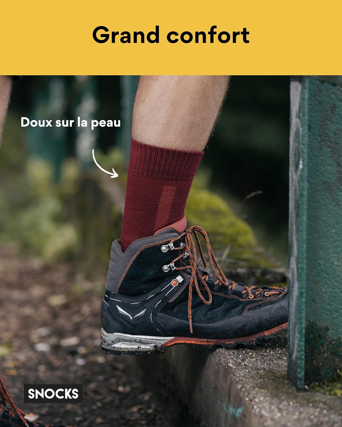 Thumbnail 6 de Snocks Chaussettes Randonnée Légères en Laine Mérinos – Anti-Ampoule, Tailles 35-50