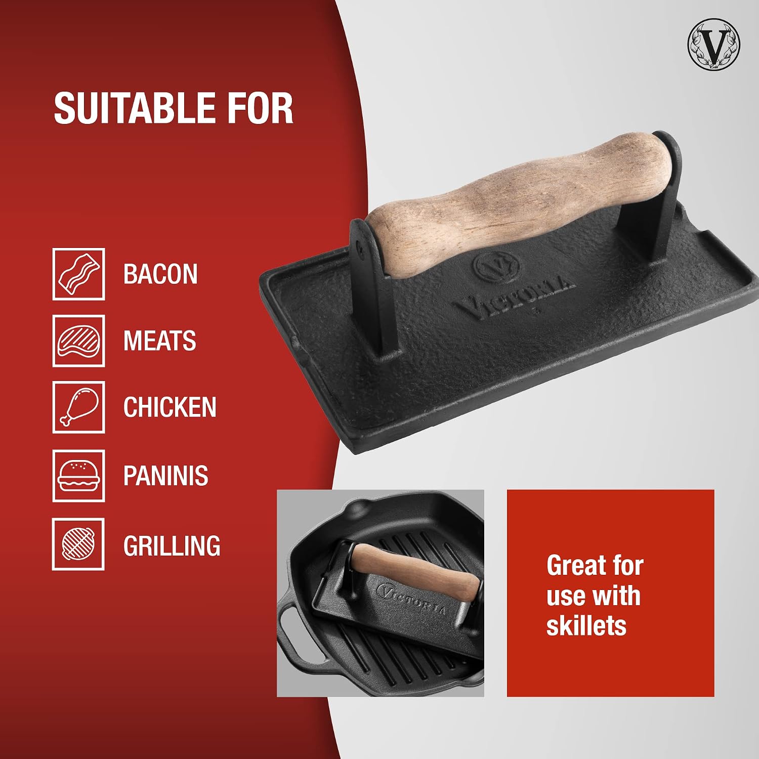 Detalle de Victoria Cast Iron Panini Press