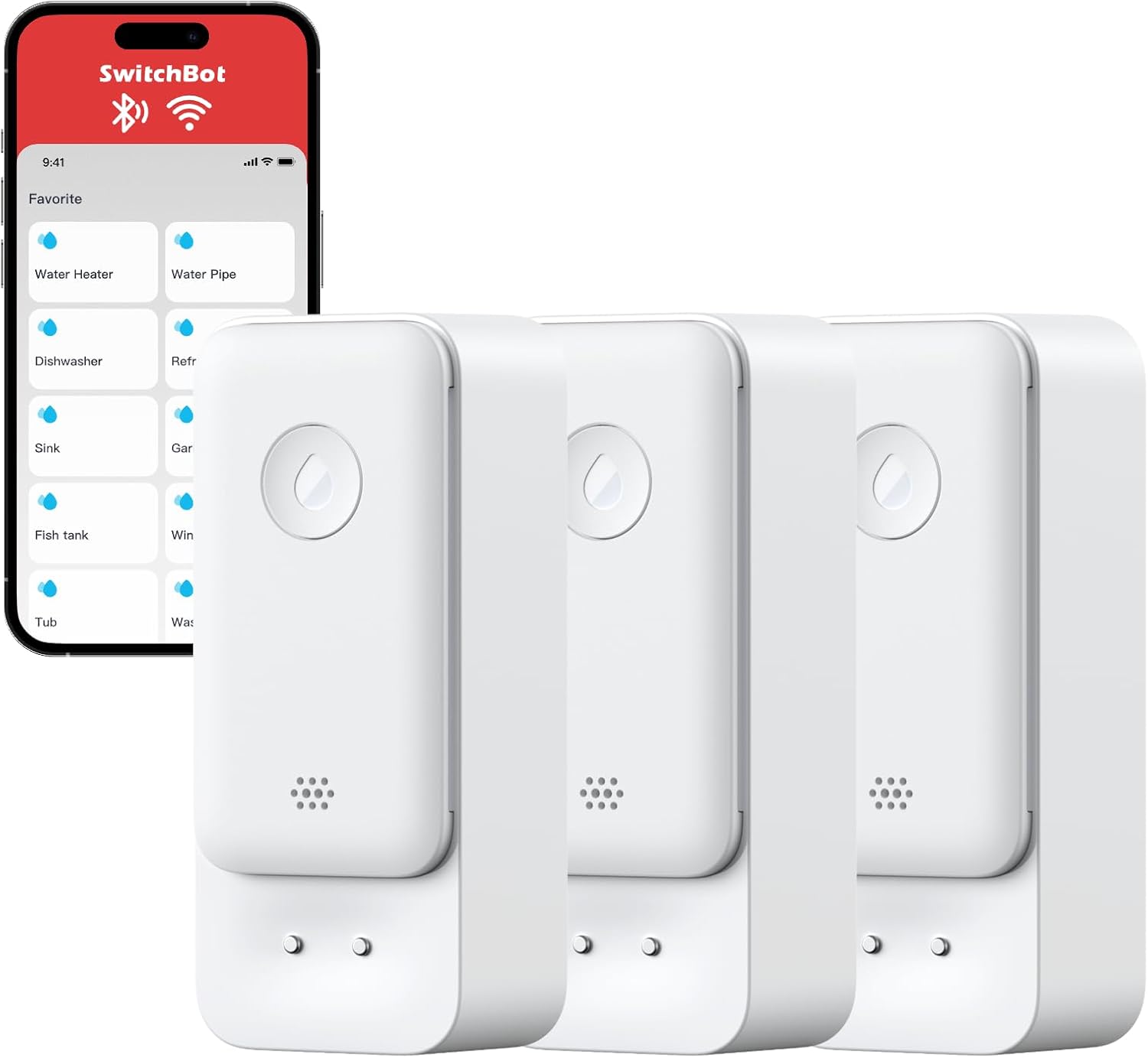 Detalle de SwitchBot WLAN Wassermelder 3er Pack