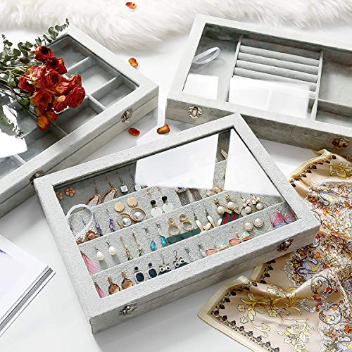 Thumbnail 8 de BIENSER Earrings Organiser: 40-Pair Glass-Lid Storage Box