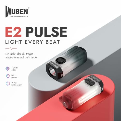 Detalle 2 de WUBEN E2 Mini Taschenlampe LED Aufladbar – kompakt, 3-in-1 Magnet, inklusive P5‑Option