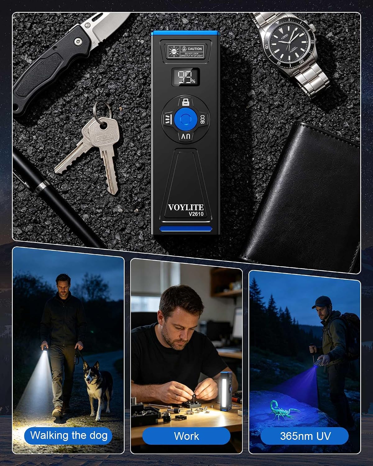 Detalle 2 de Voylite EDC Flashlight 2000 Lumens