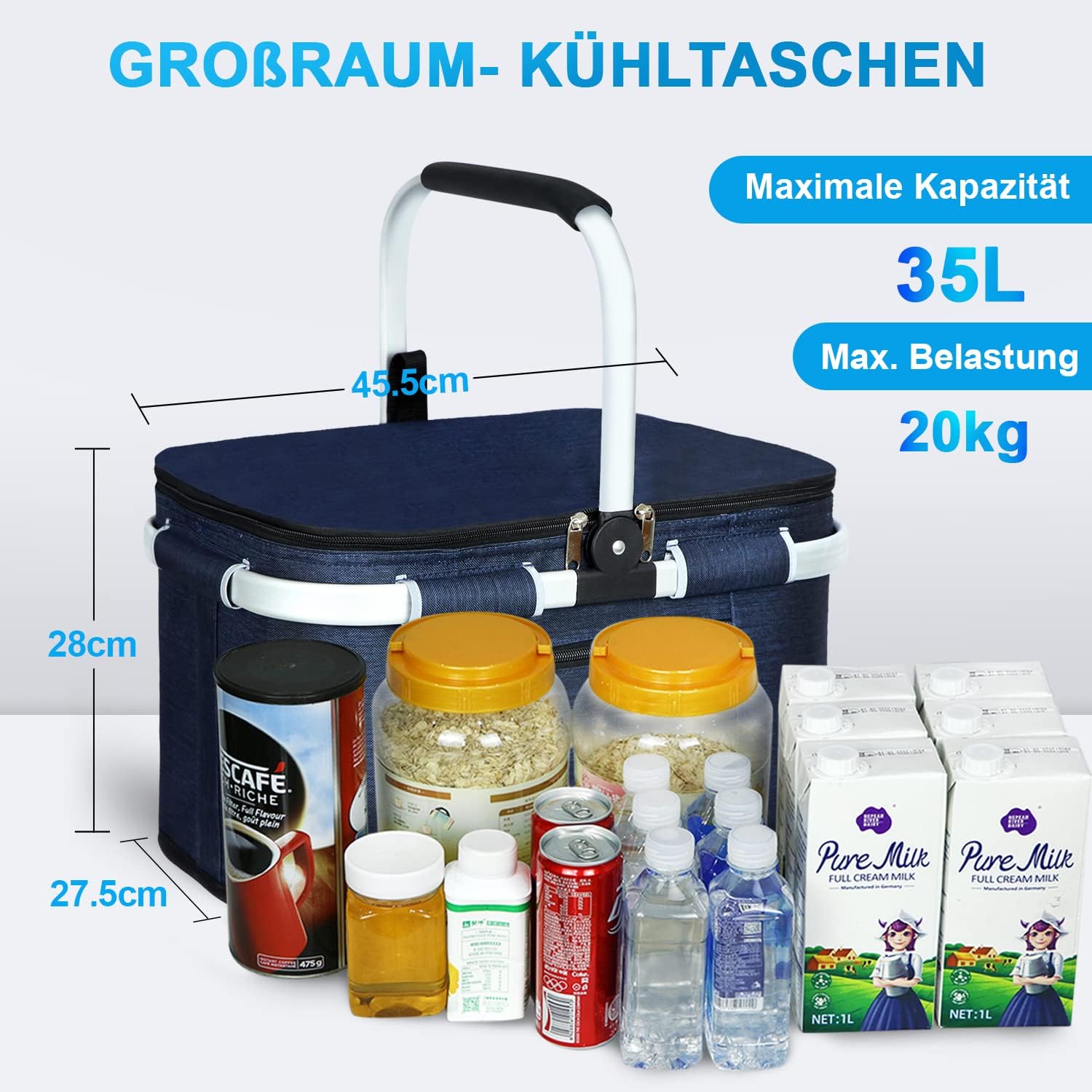 Detalle de ABIUBIU 35 l Kühltasche Einkaufskorb