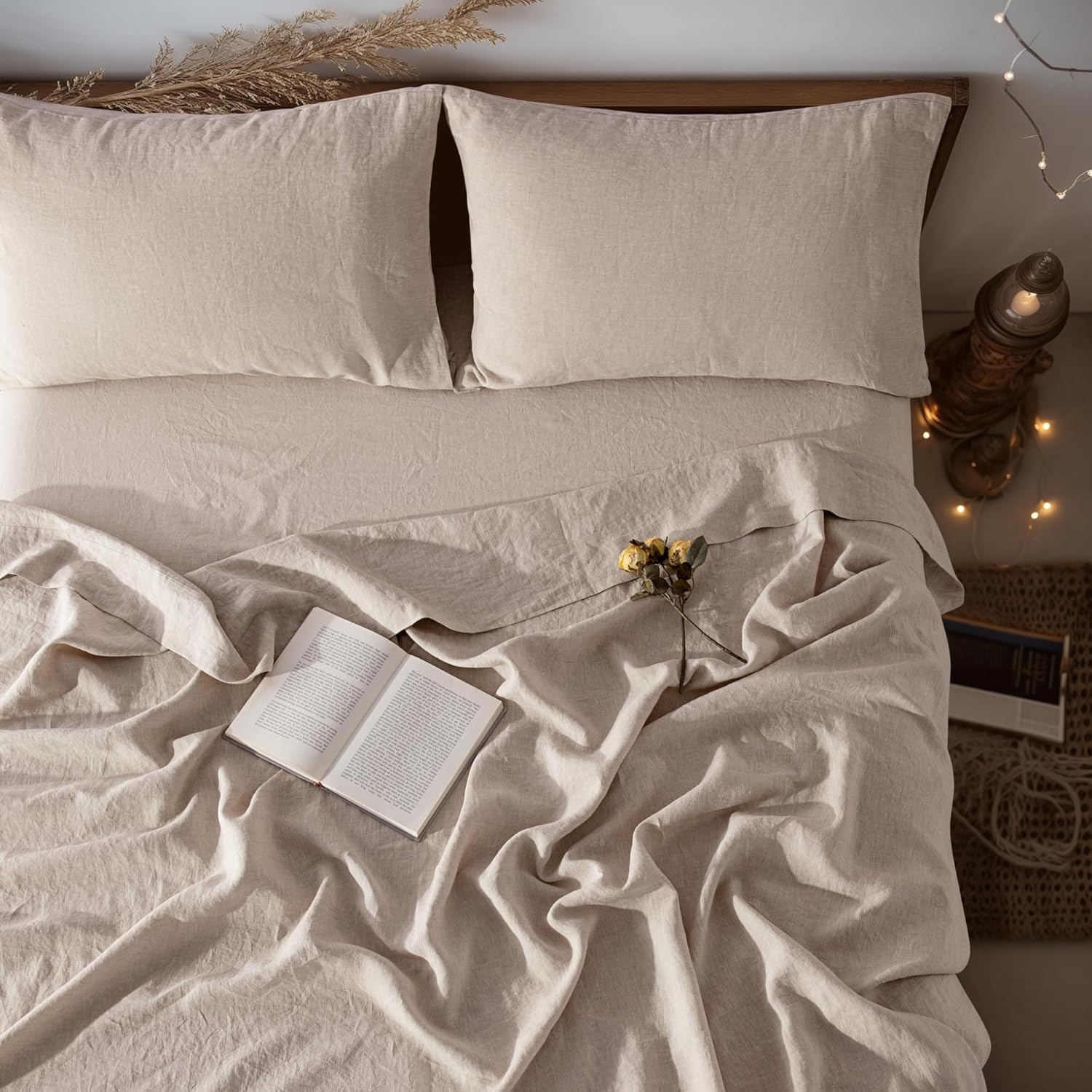 Detalle de LBRO2M Linen Sheet Set Queen 4-Piece