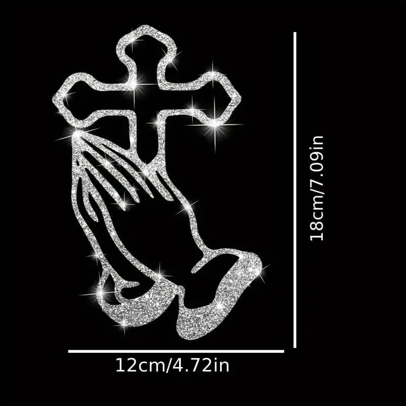 Detalle 2 de Sparkling Praying Hands Cross decal 2pcs