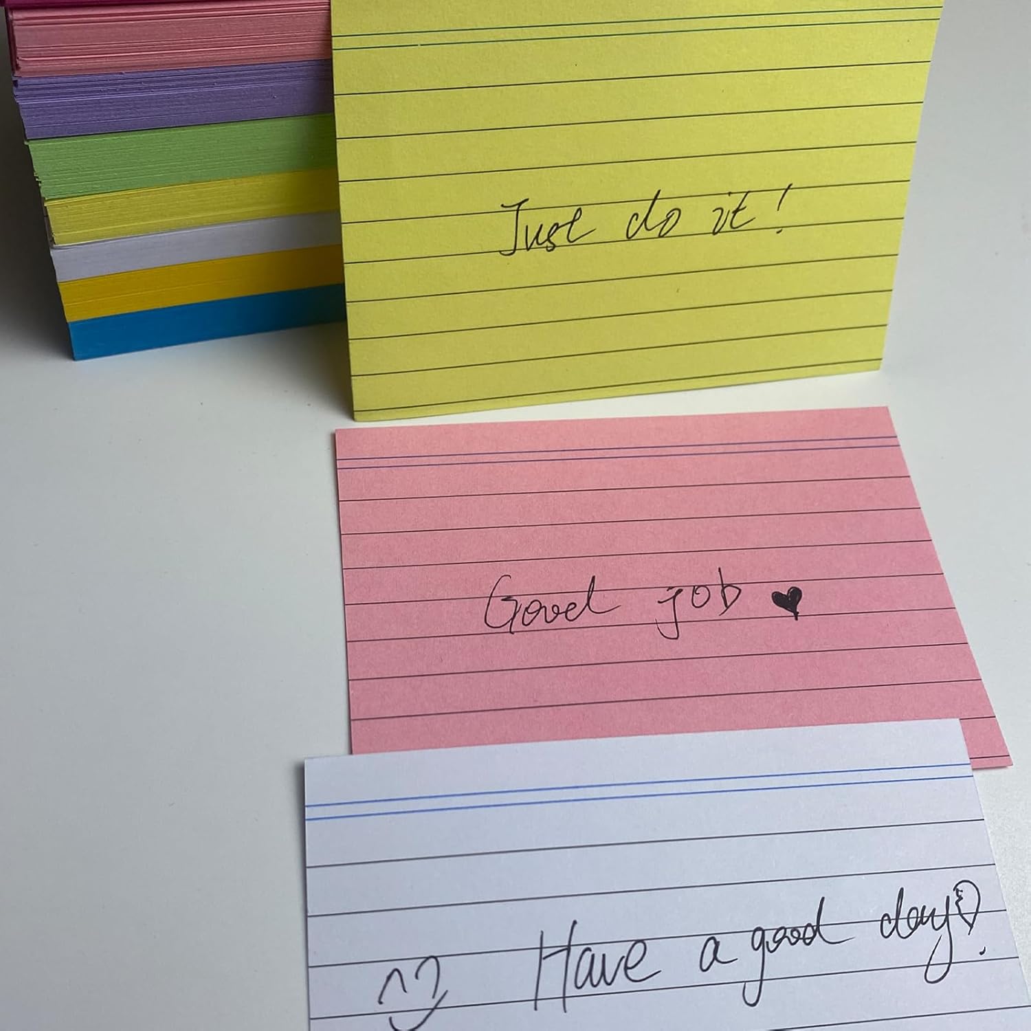 Thumbnail 6 de Fhlbestyu Karteikarten A7 (500 Stück) mit Linien, 7,4 x 10,5 cm – 5 Farben sortiert