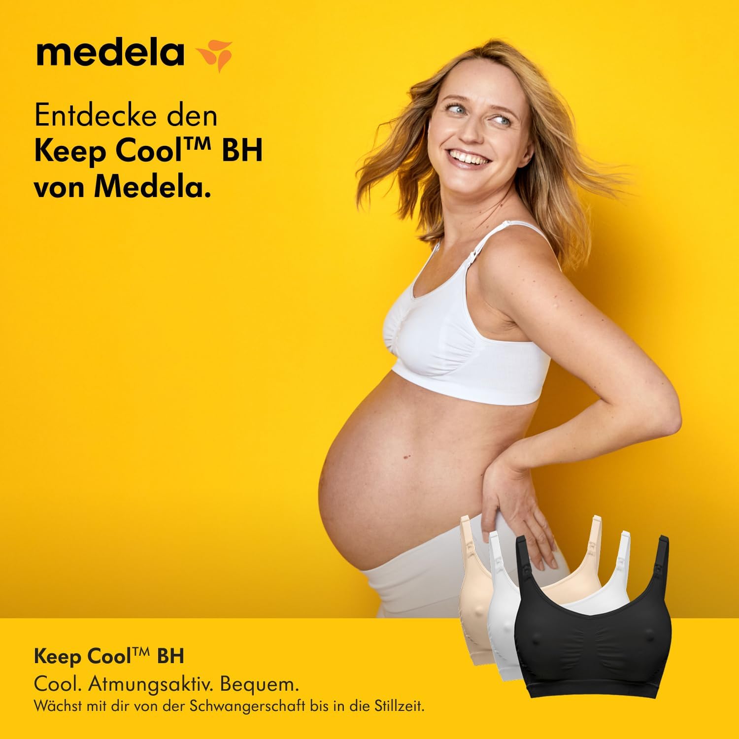 Detalle 2 de Medela Keep Cool Nahtloser Schwangerschafts- und Still-BH ohne Bügel – 2 atmungsaktive Zonen