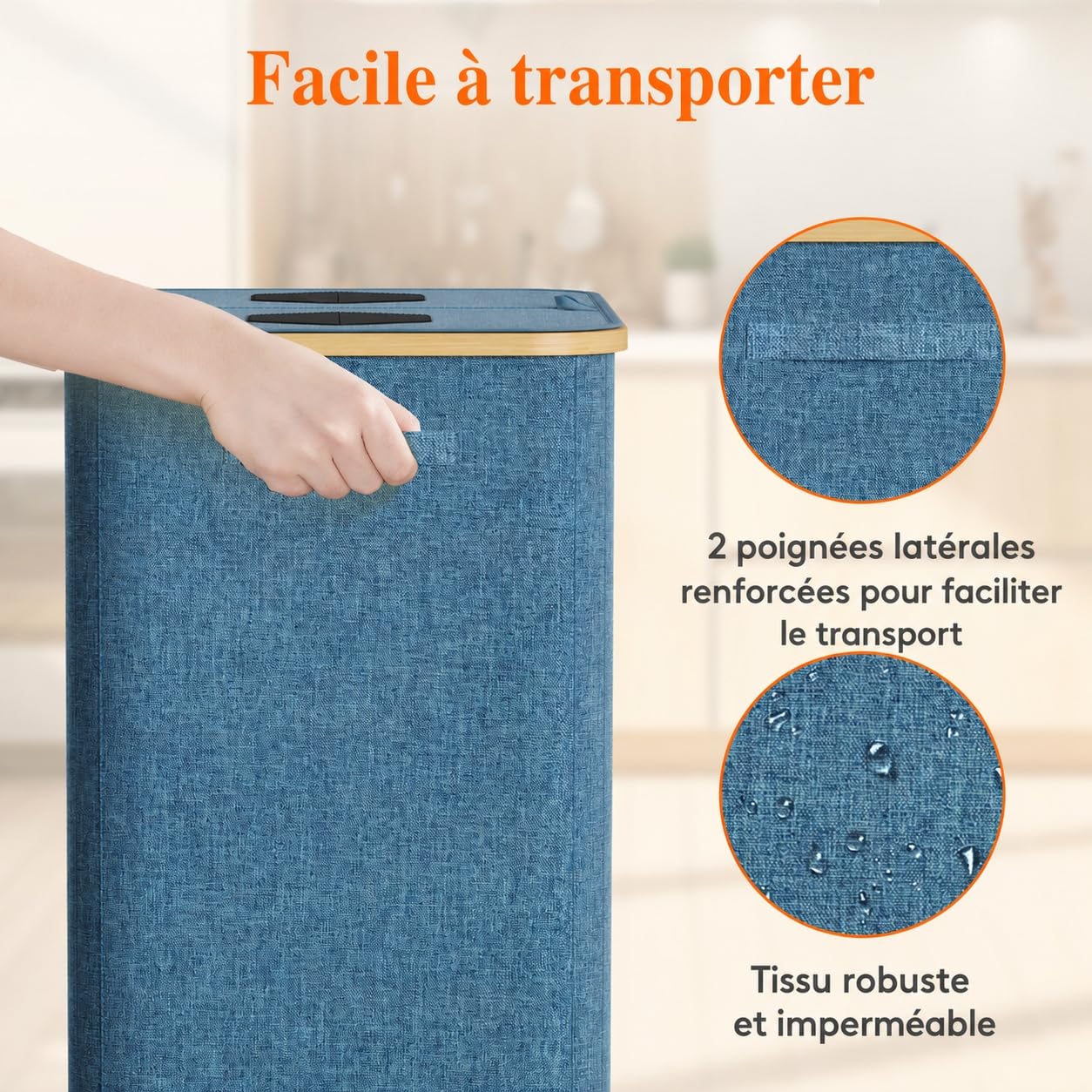 Thumbnail 6 de Lifewit 24377 flessenverzamelaar, 150 liter, 2 vakken, donkerblauw