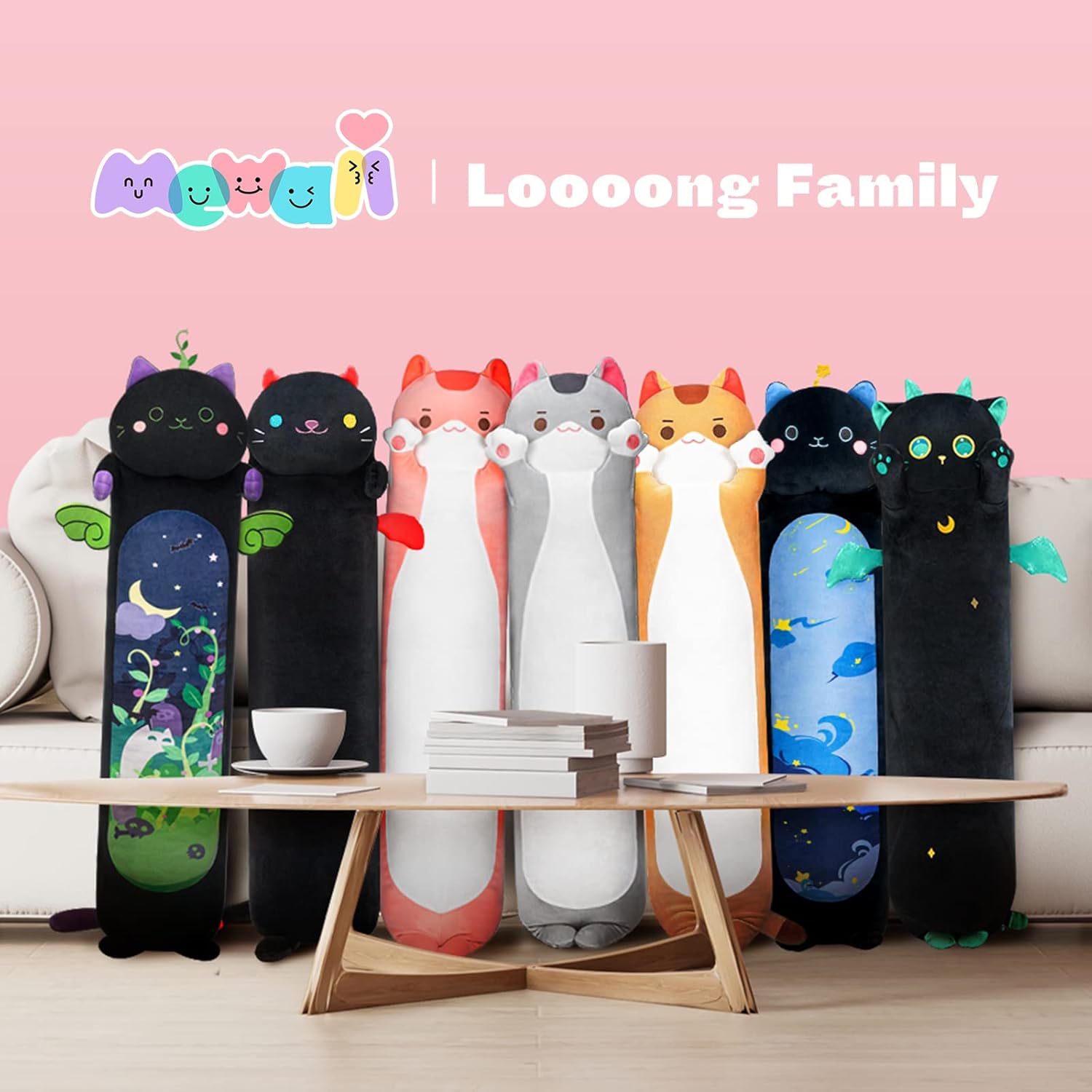 Thumbnail 6 de Mewaii Kawaii Peluche Coussin Long 50 cm — Oreiller doux pour enfant, compagnon câlin et coussin de sommeil