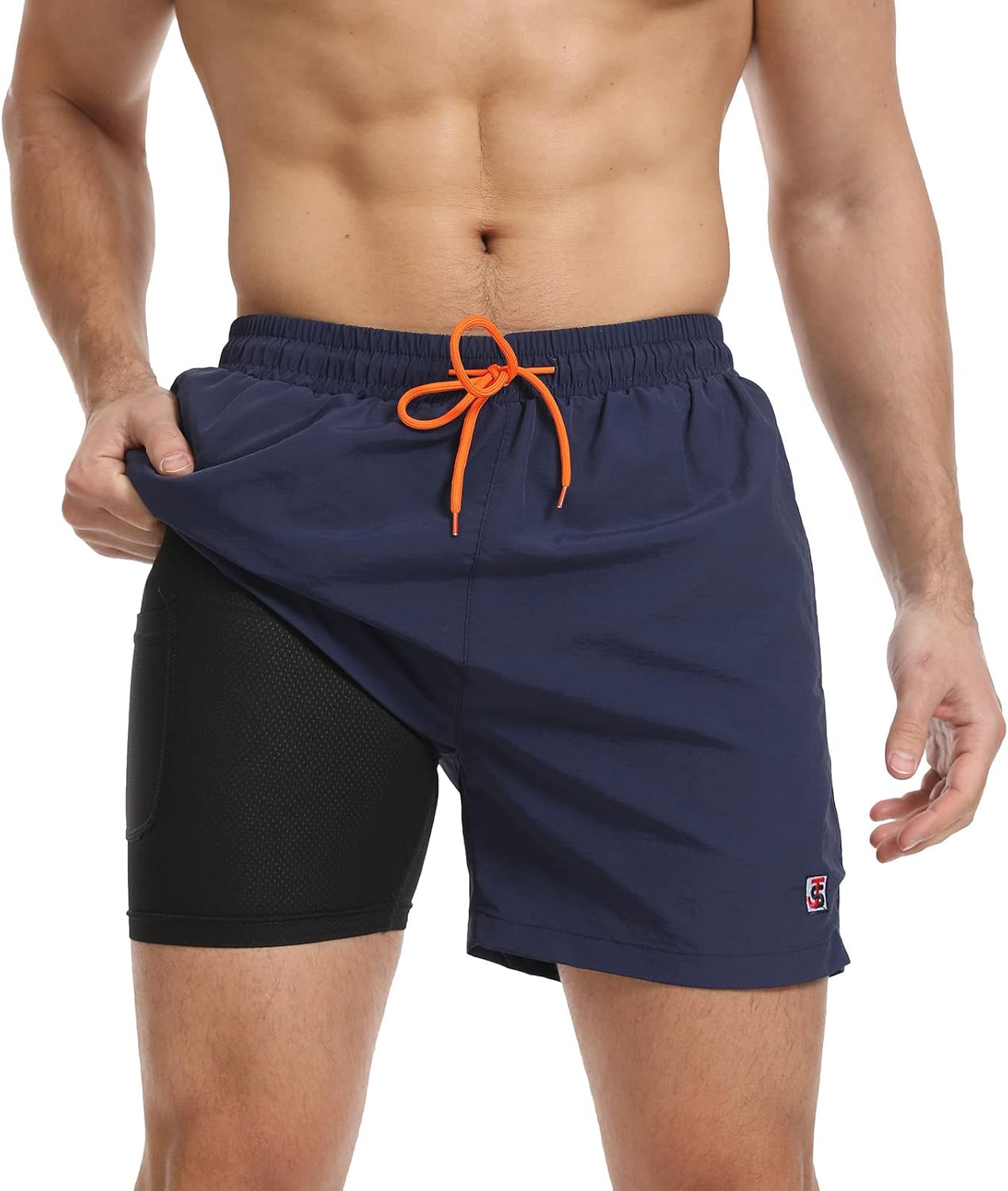 Thumbnail 6 de JustSun Badehose Herren: Schnelltrocknende Boardshorts mit Mesh-Innenfutter und verstellbarem Tunnelzug