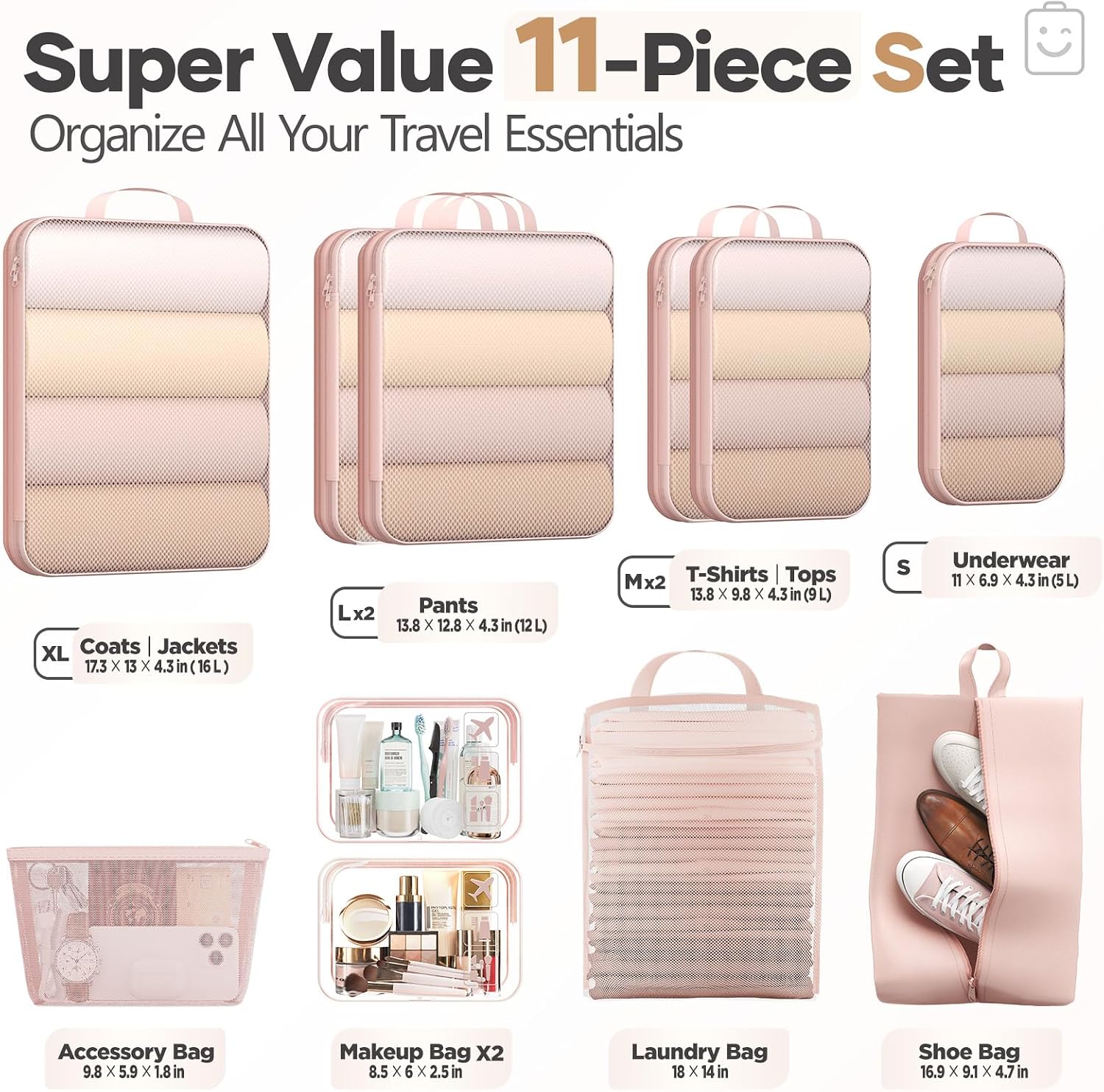 Thumbnail 1 de Veken Compression Packing Cubes 11-Piece Set