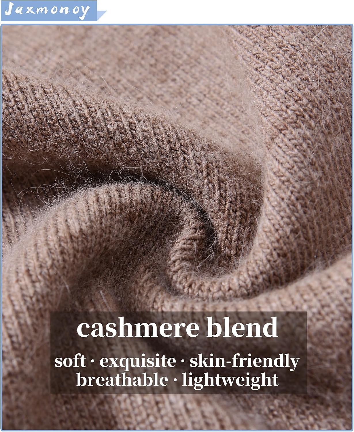 Detalle 2 de jaxmonoy Knit Beanie Soft Double-Layer Winter Hat