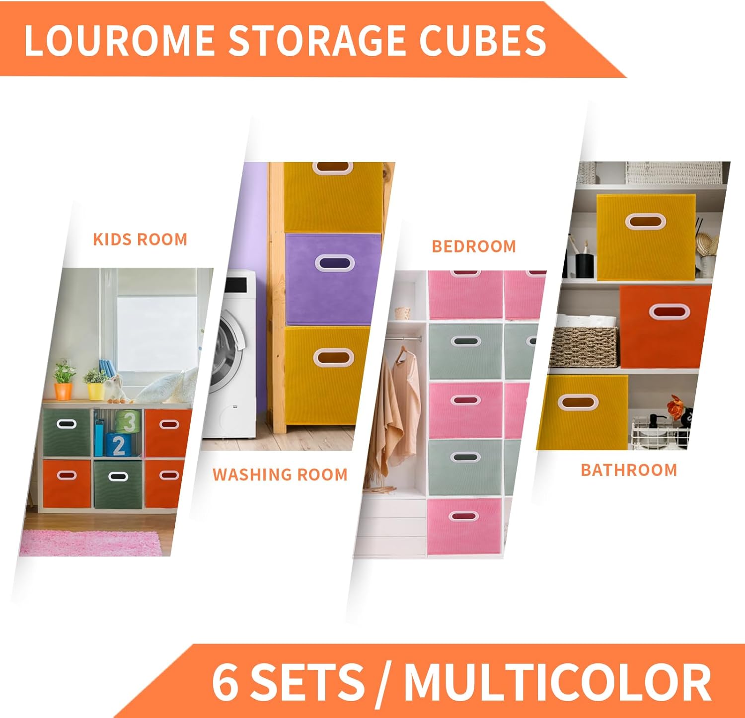 Detalle de Lourome 11 inch Cube Storage Organizer – Pack of 6