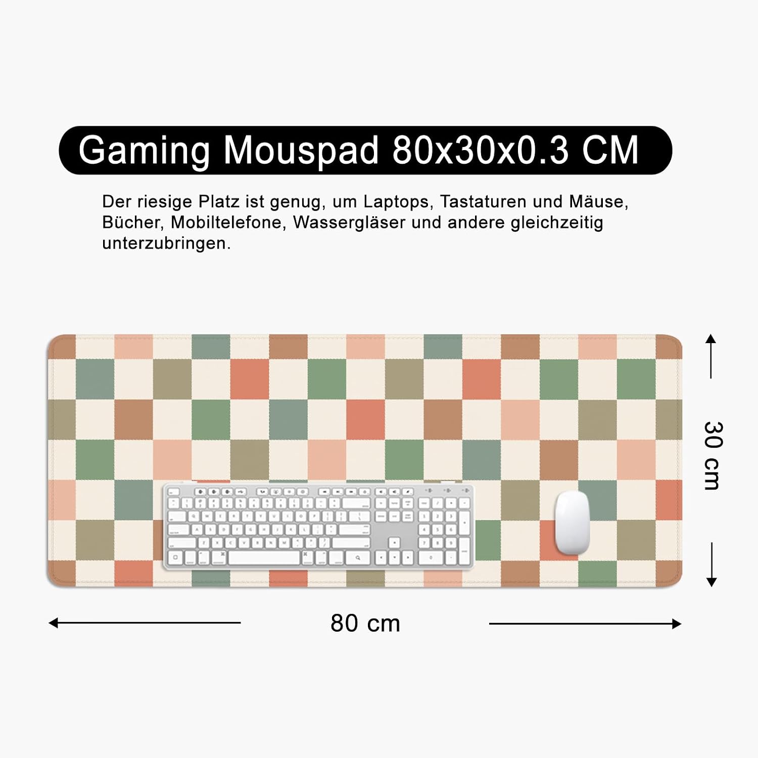 Detalle de Ridilozey Tappetino per mouse XL colorato (80 x 30 cm) – Griglia Grande Desk Pad in stile Böhmen