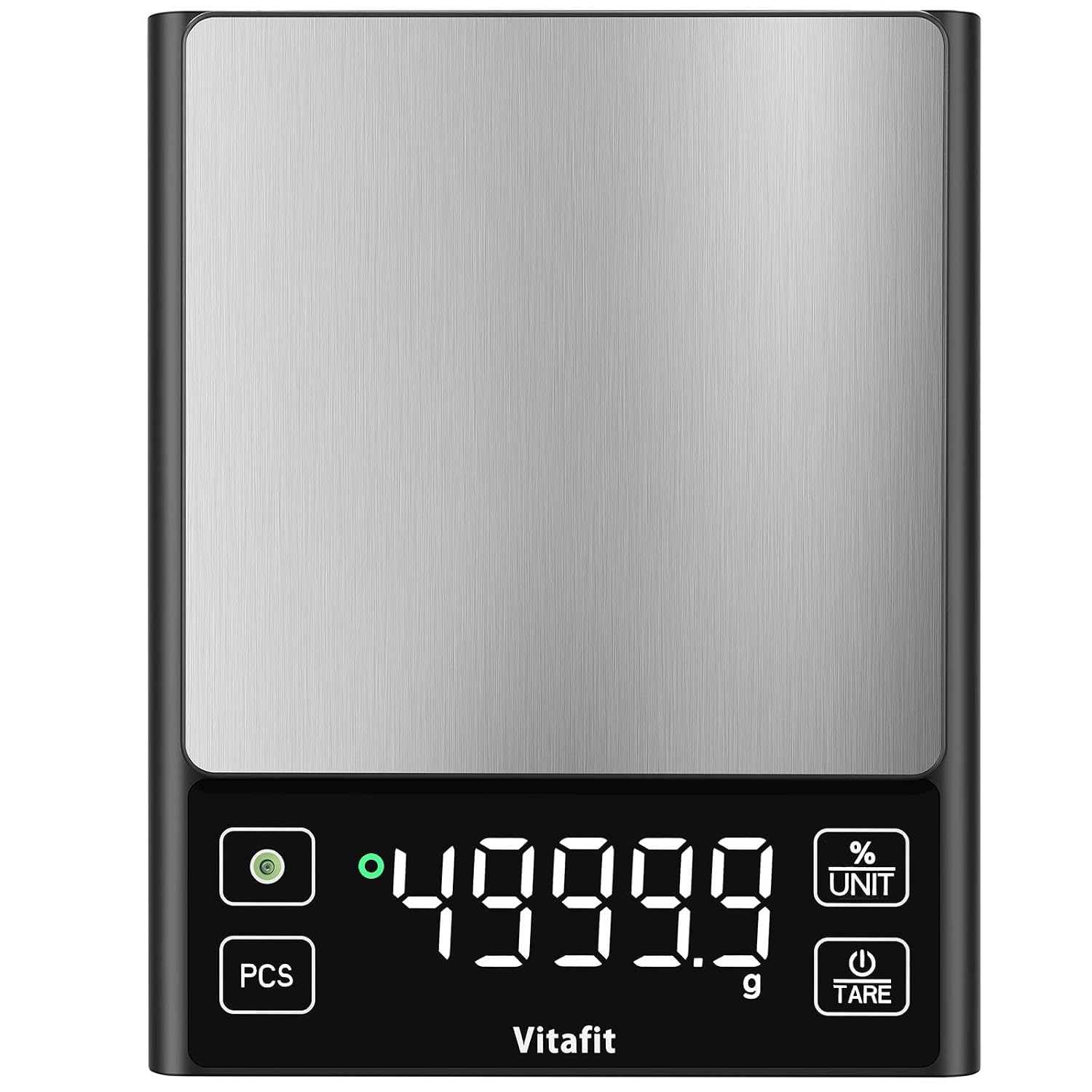 Detalle de Vitafit digital köksvåg, 5 kg med 0,1 g indelning och procentläge