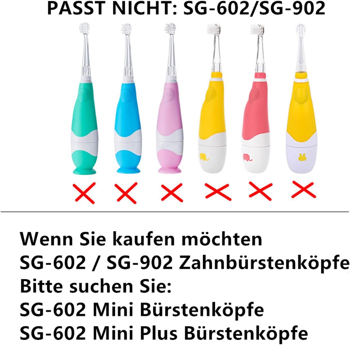 Detalle 2 de Seago SG513 Ersatzbürsten kompatibel YUNCHI K3 4er