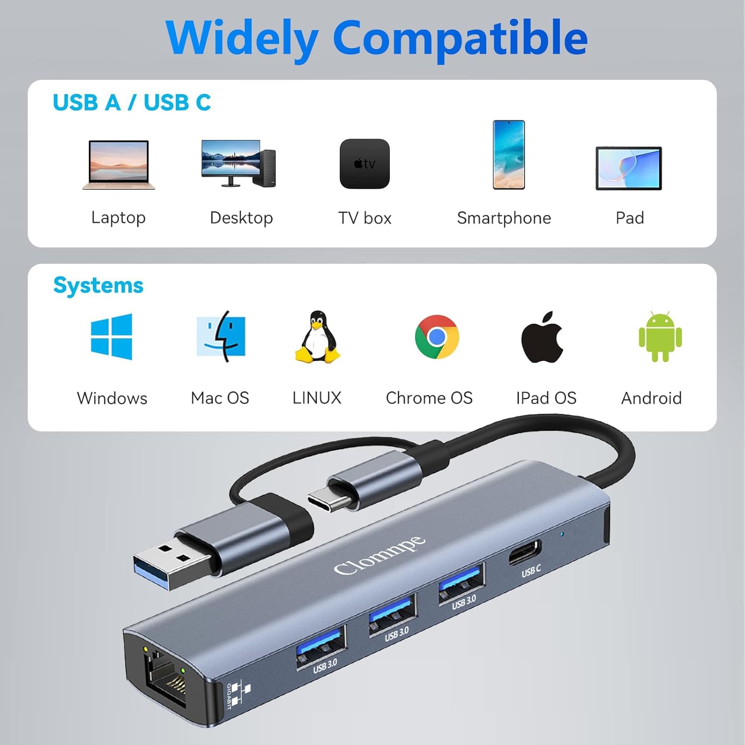 Thumbnail 6 de USB C Hub 5-in-2 Gigabit Ethernet 1000M for MacBook 📱