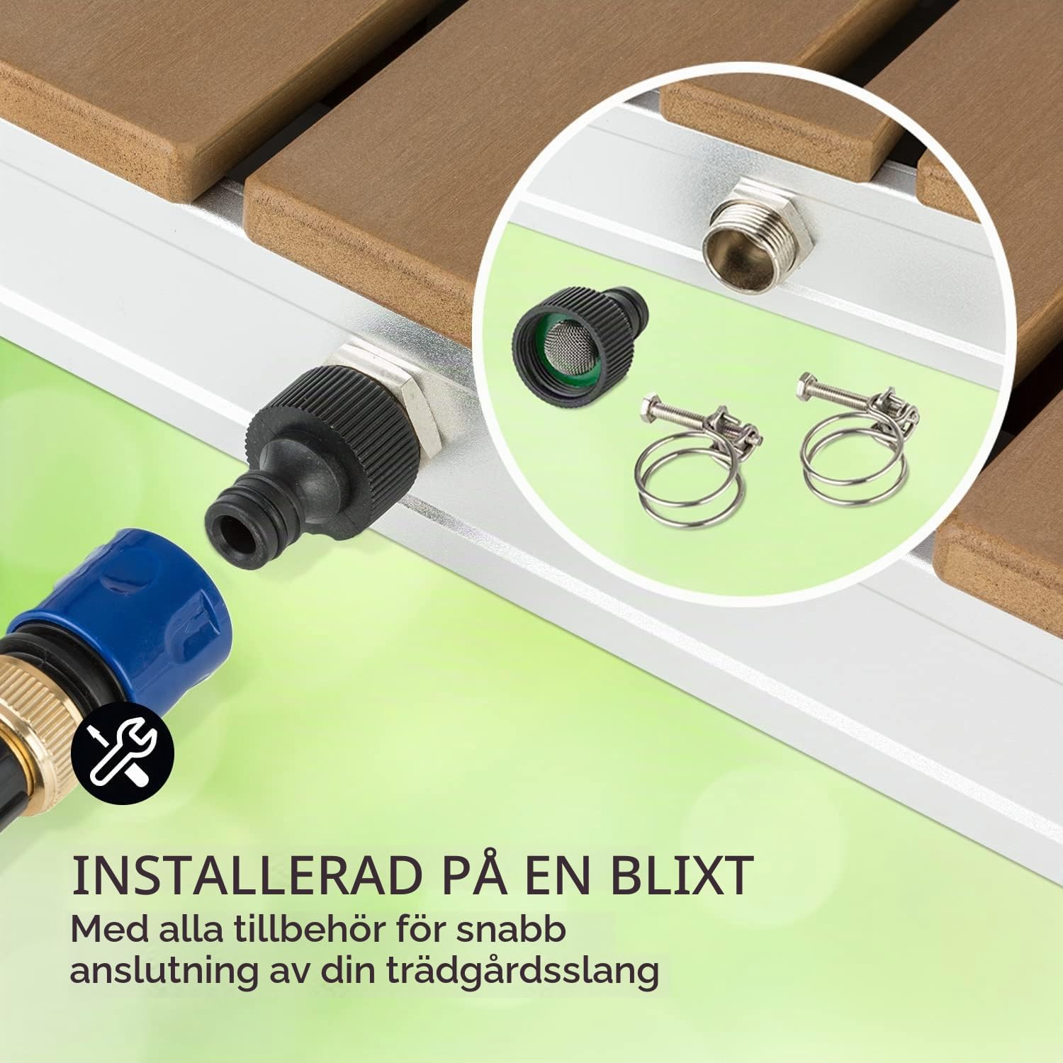 Detalle de Blumfeldt Sumatra Breeze SQ trädgårdsdusch med fotpedal och justerbar stråle