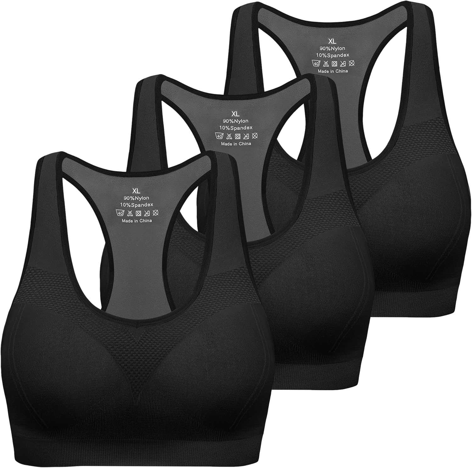 Detalle de MIRITY Seamless Racerback Sports Bra 3-pack