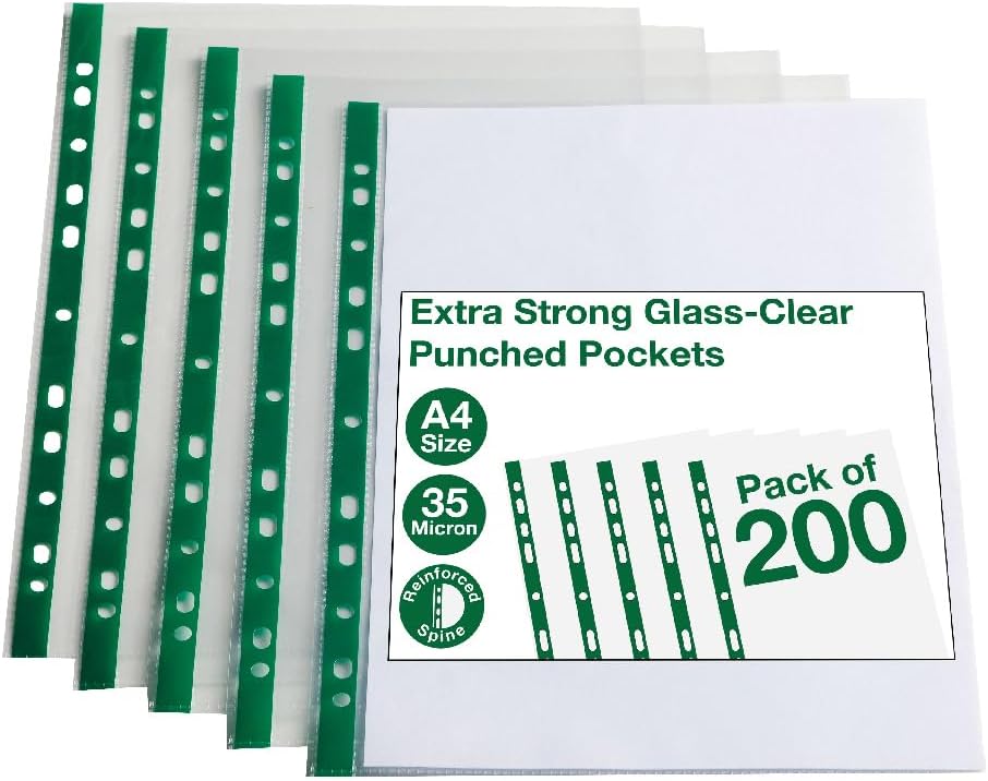 Thumbnail 6 de Summit A4 Glass Clear Punched Pockets – Pack of 100 for UK Ring Binders & Lever Arch Files