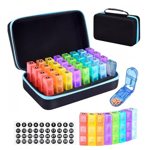 Detalle de Monatlicher Pillen-Organizer 31 Tage – Yuehuamech, 3 Fächer pro Dose