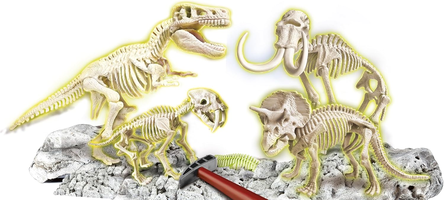 Thumbnail 1 de Coffret Archéo Ludic Clementoni – Proies et prédateurs (7 ans+) avec squelettes phosphorescents et réalité augmentée