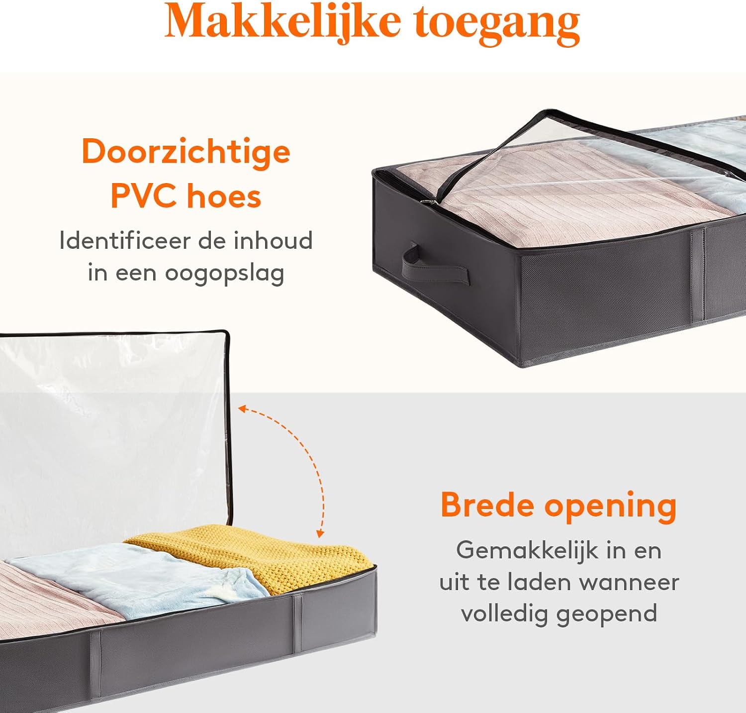 Thumbnail 4 de Lifewit 22142 opbergtassen voor onder het bed, 75 liter, grijs, 6 stuks