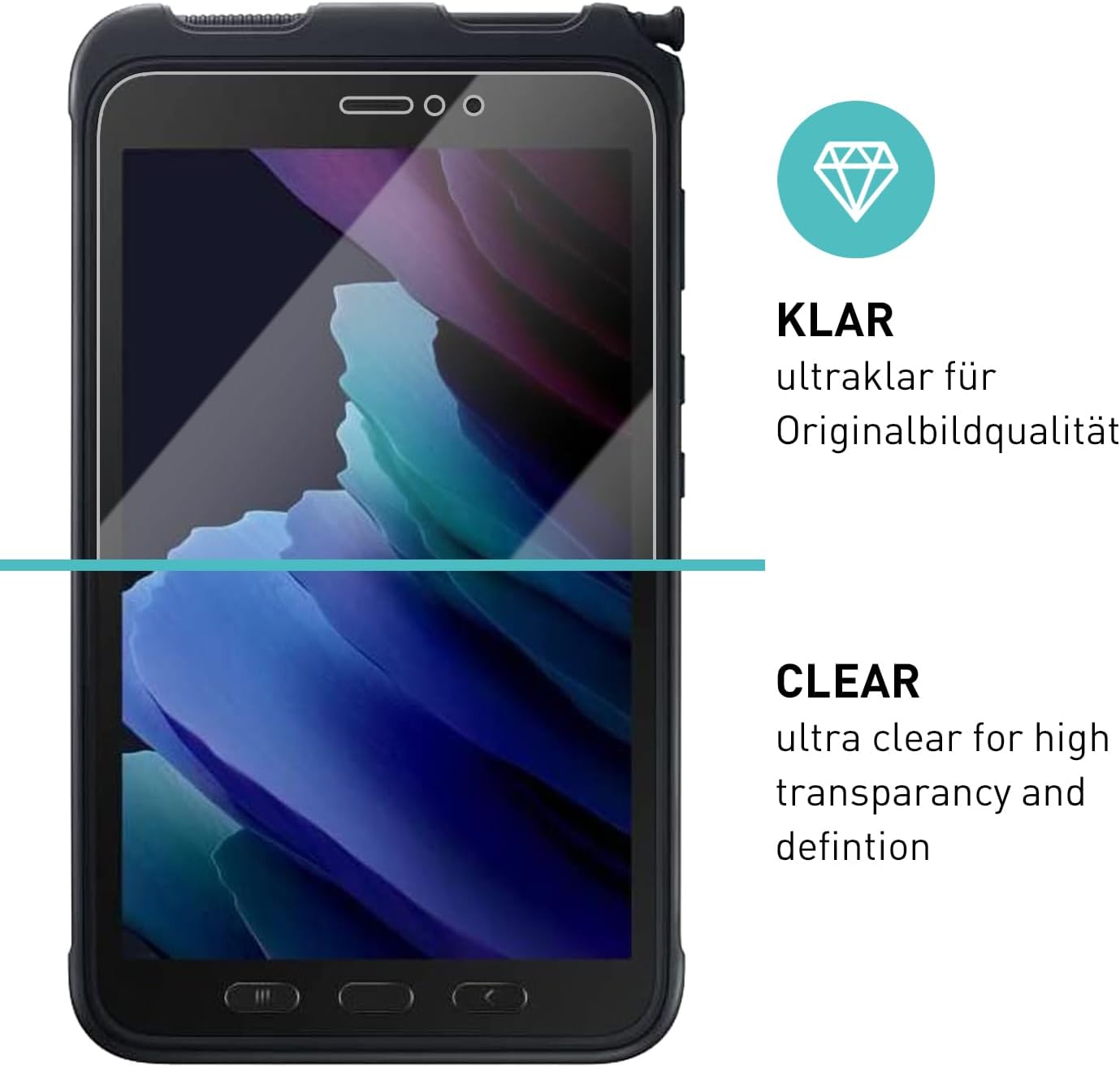 Thumbnail 1 de SmarTect Tempered Glass Screen Protector for Samsung Galaxy Tab Active 3, 9H, 2-Pack