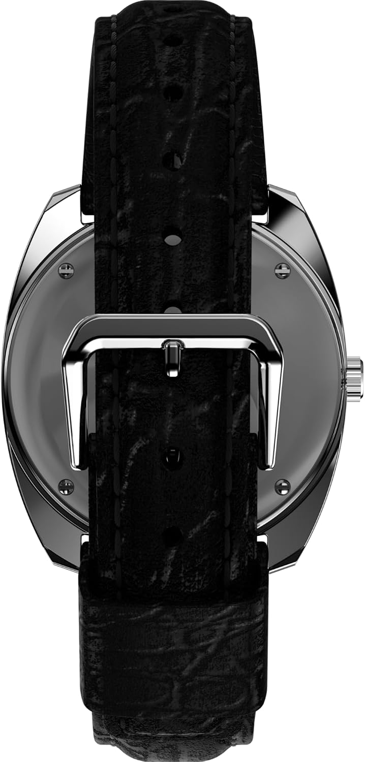 Detalle de Timex TW2W44700ZV Q Timex 1978 Reissue Watch, Green Dial, Leather Strap