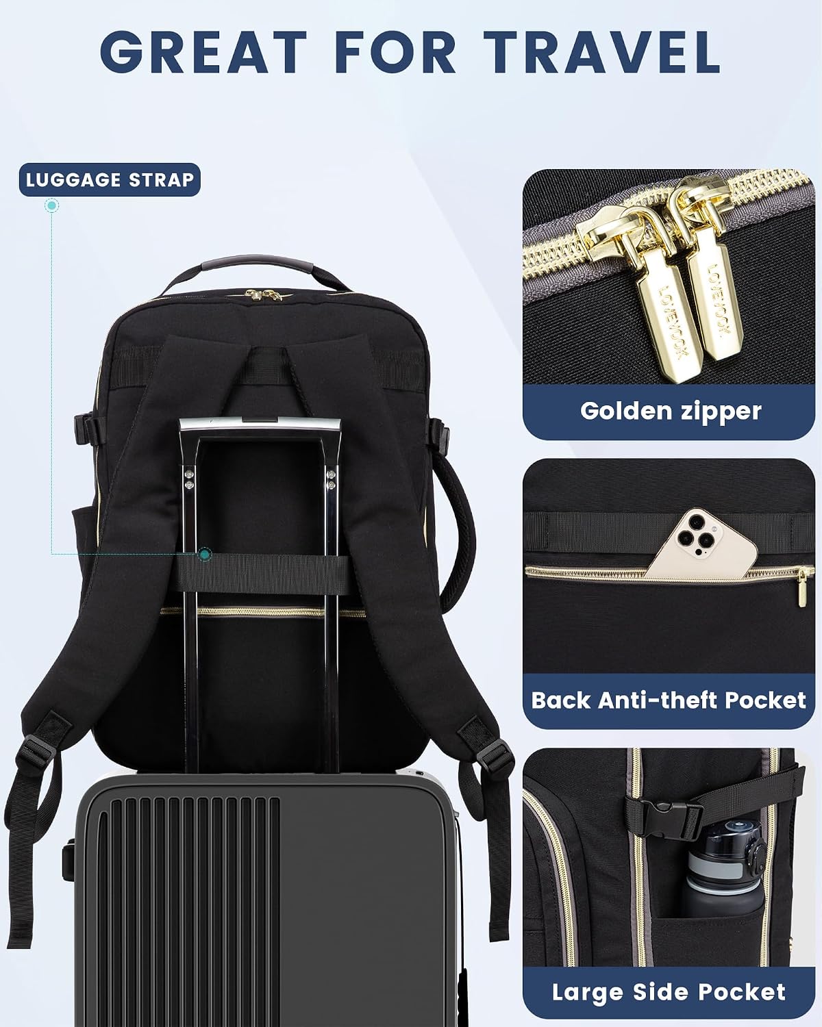 Thumbnail 6 de LOVEVOOK Handgepäck Reiserucksack 40L