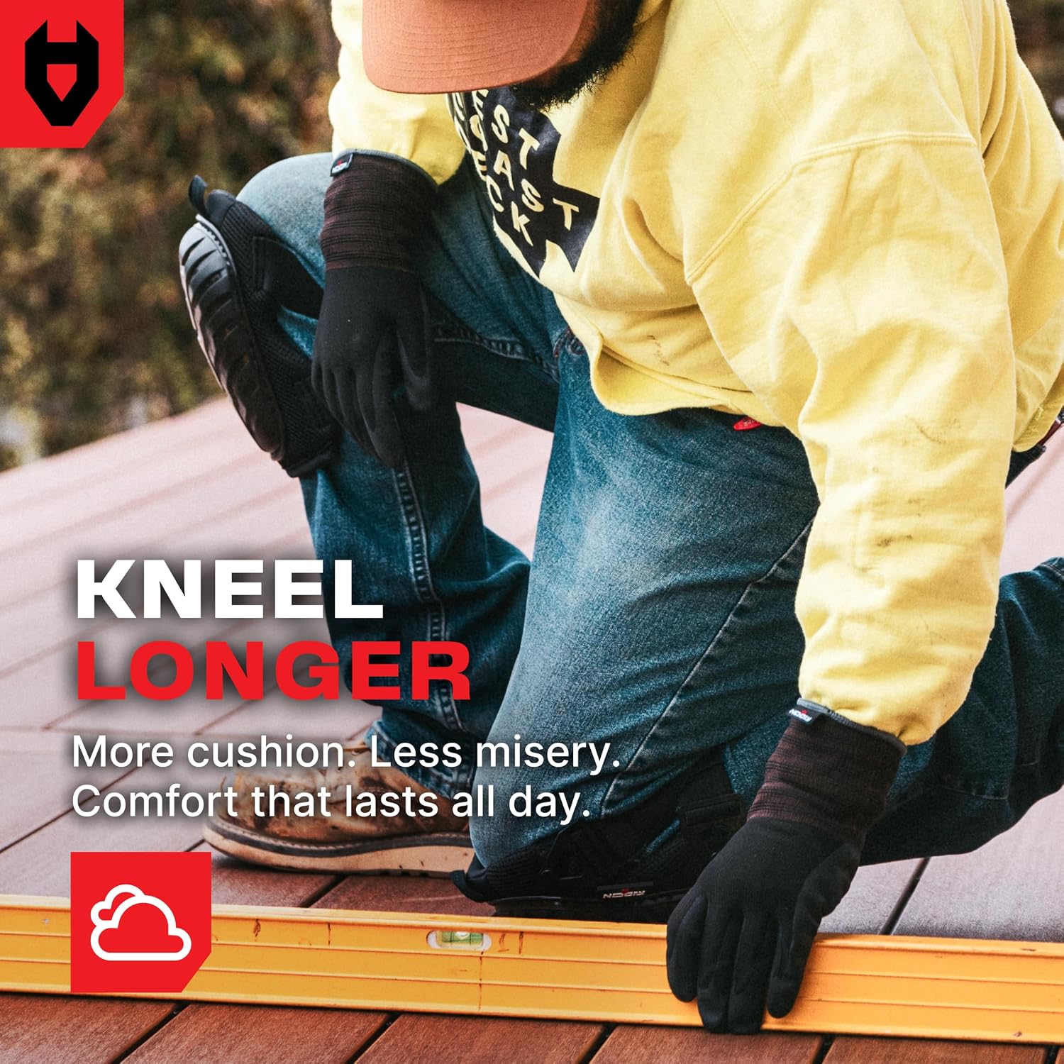 Detalle 2 de NoCry NC-PKP-V1B Construction Knee Pads with EVA Foam and Hard Cap
