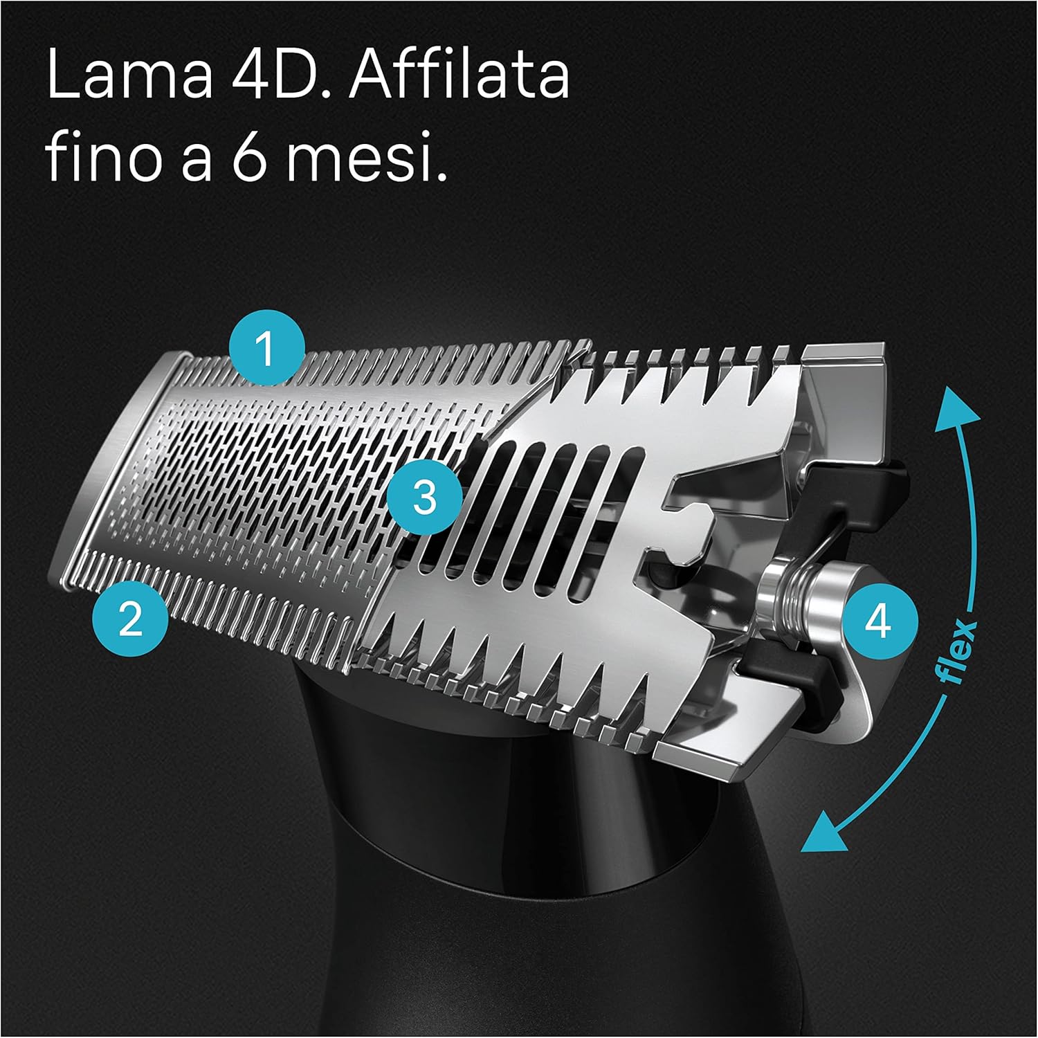 Detalle de Braun Regolabarba Uomo e Rasoio Elettrico Series X XT5300: taglio preciso per viso e corpo, testina 4D