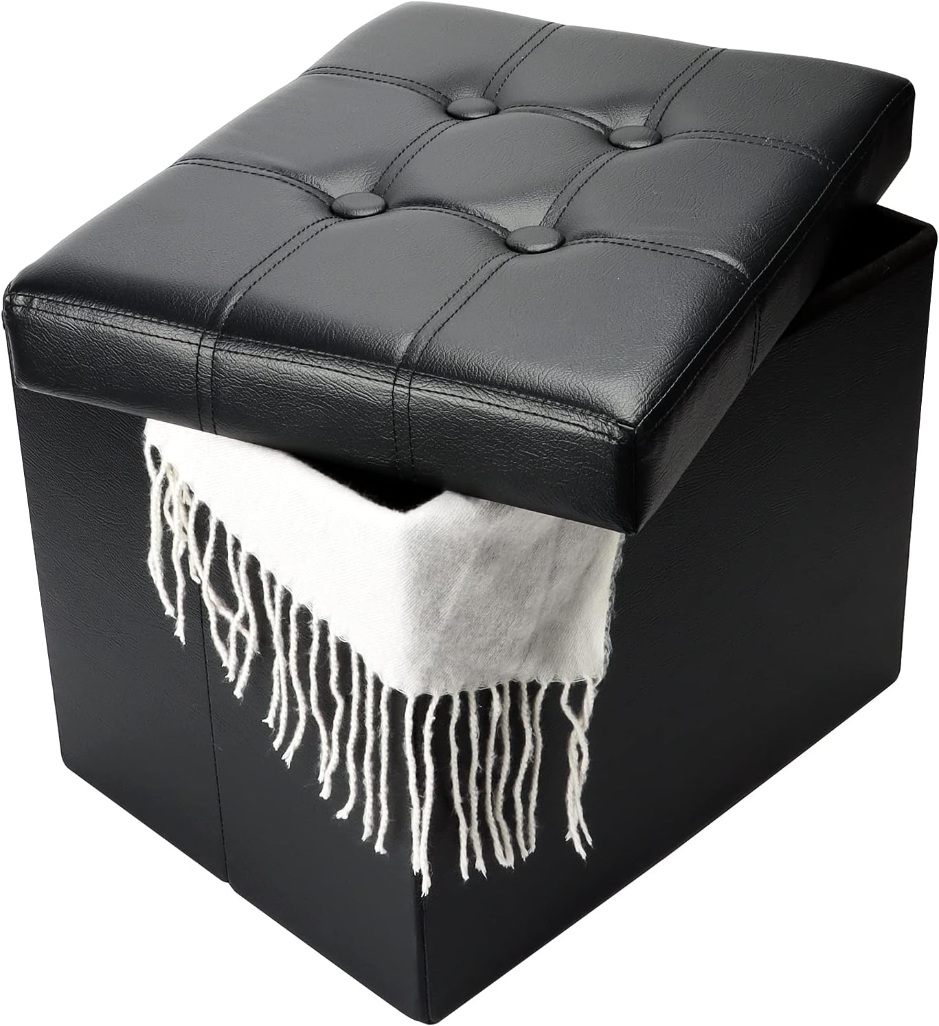 Bsketa Storage Ottoman 17x13x13in leather storage bench