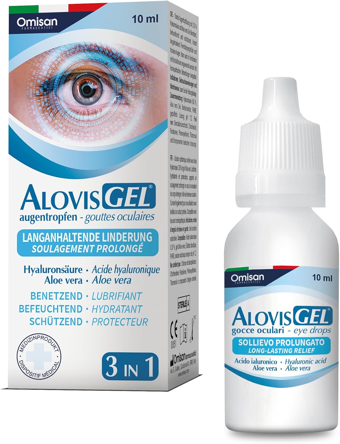 Thumbnail 3 de AlovisGel Liquid-Gel 3in1 - Collirio Sterile Lubrificante, Idratante e Rinfrescante per Occhi Secchi (10 ml)