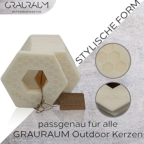Detalle de GRAURAUM Nachfüllwachs 20 Platten – Rapswachs-Nachfüllplatten für Outdoor-Kerzen