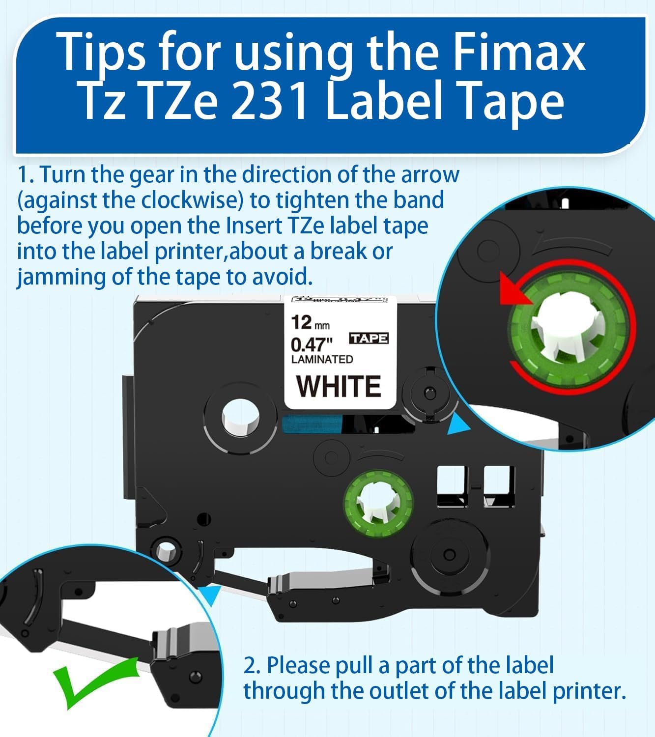 Thumbnail 2 de Fimax Tze-231 12mm Etikettenband 🏷️