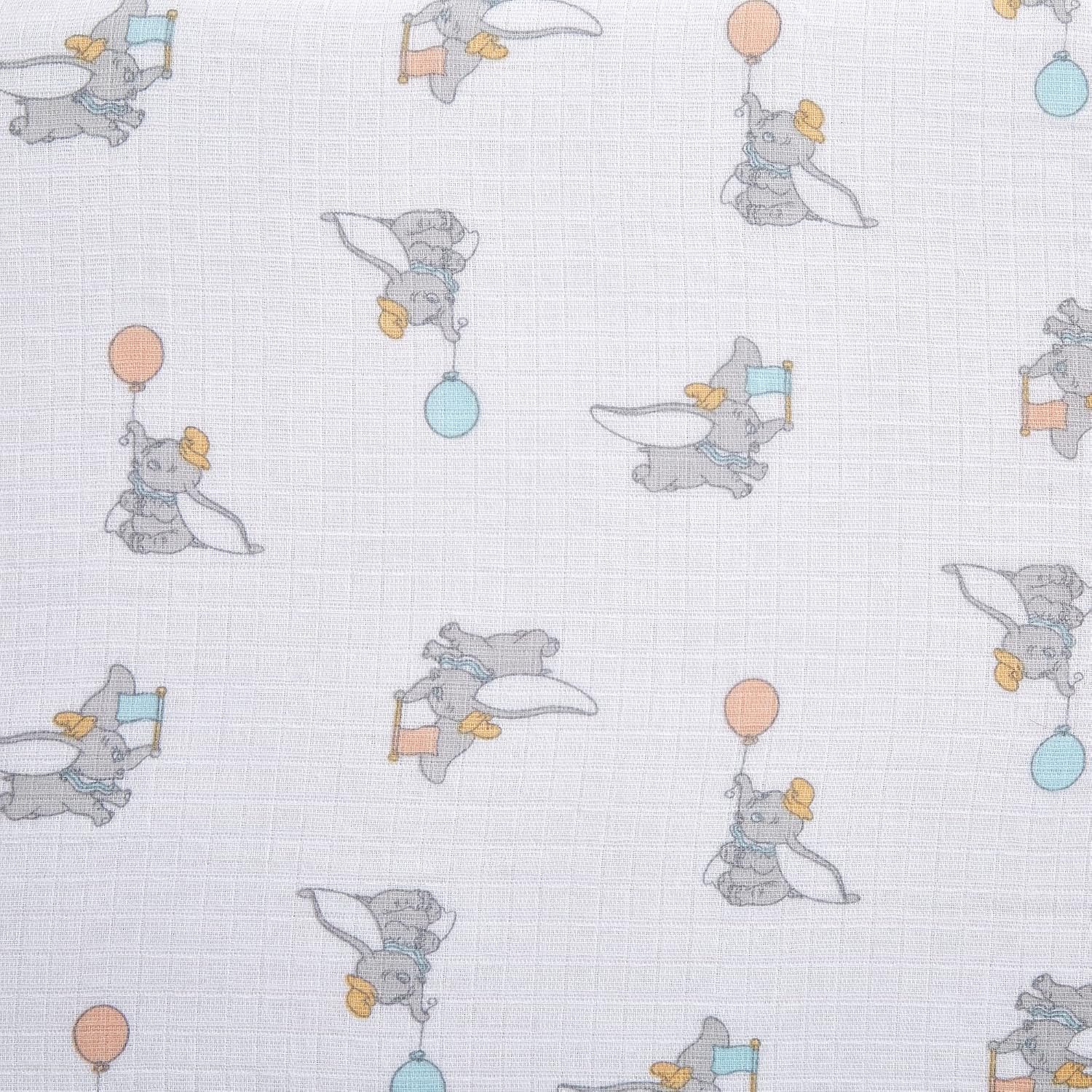 Detalle de aden + anais essentials SWADAEDESWC40007DIJB ダンボ柄おくるみ4枚セット 112×112cm モスリンコットン