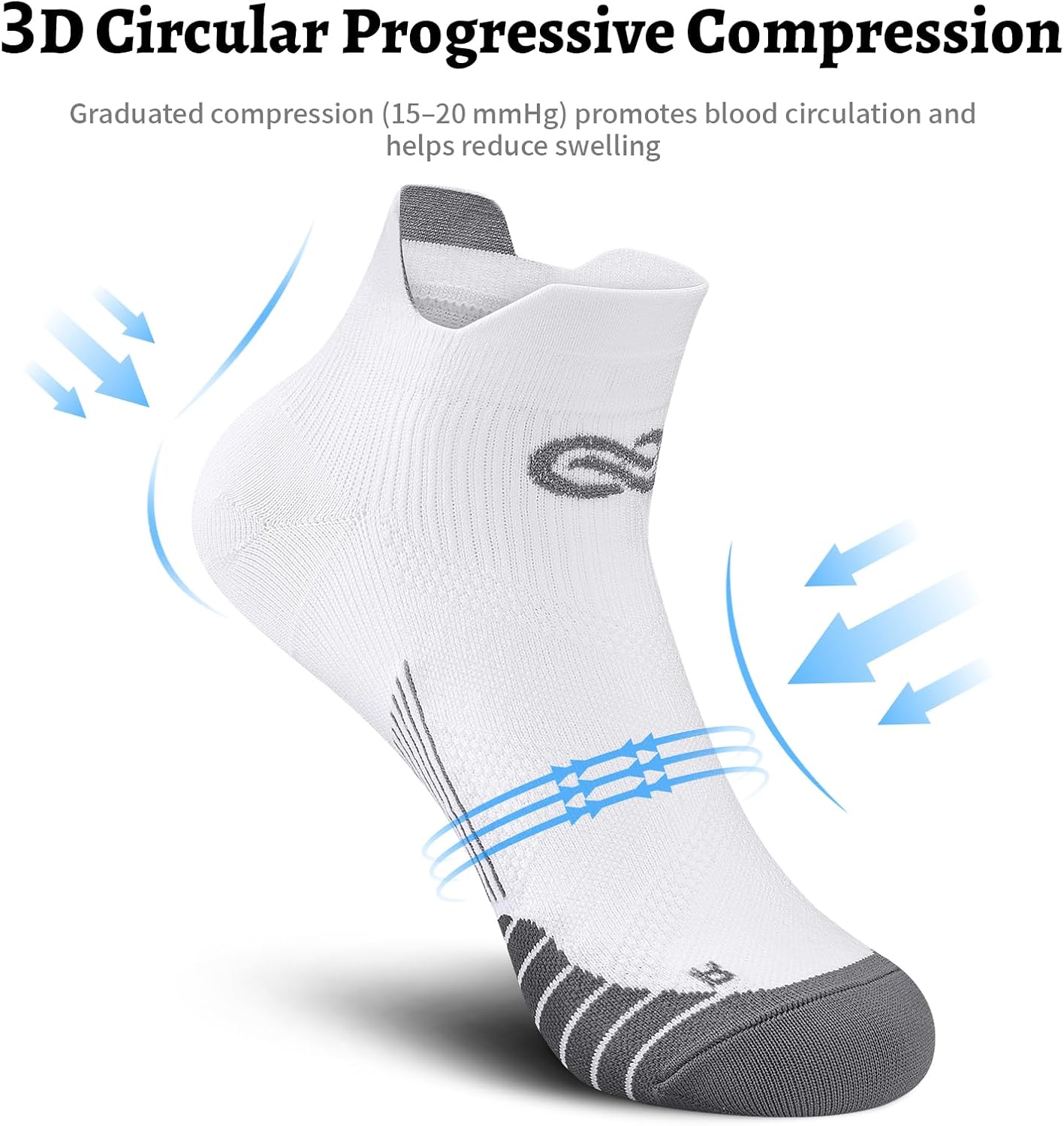 Detalle de PAPLUS Compression Socks for Men & Women (2/4/6 Pairs) Ankle Running Socks for Plantar Fasciitis