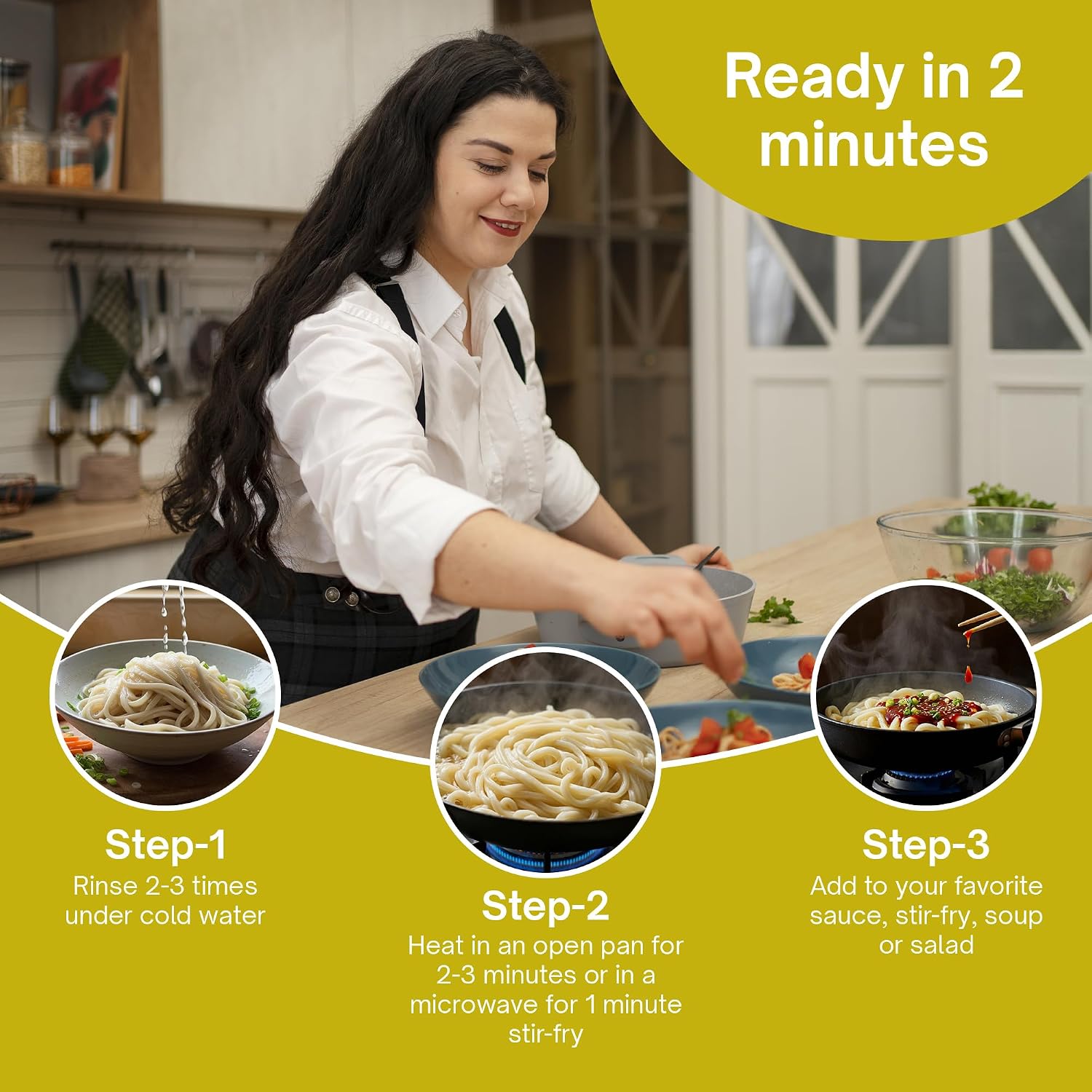 Thumbnail 4 de Nashi Shirataki Konjac Udon Noodles (8×190g) – Senza Odore, Basso Contenuto Calorico, Kosher Keto Friendly