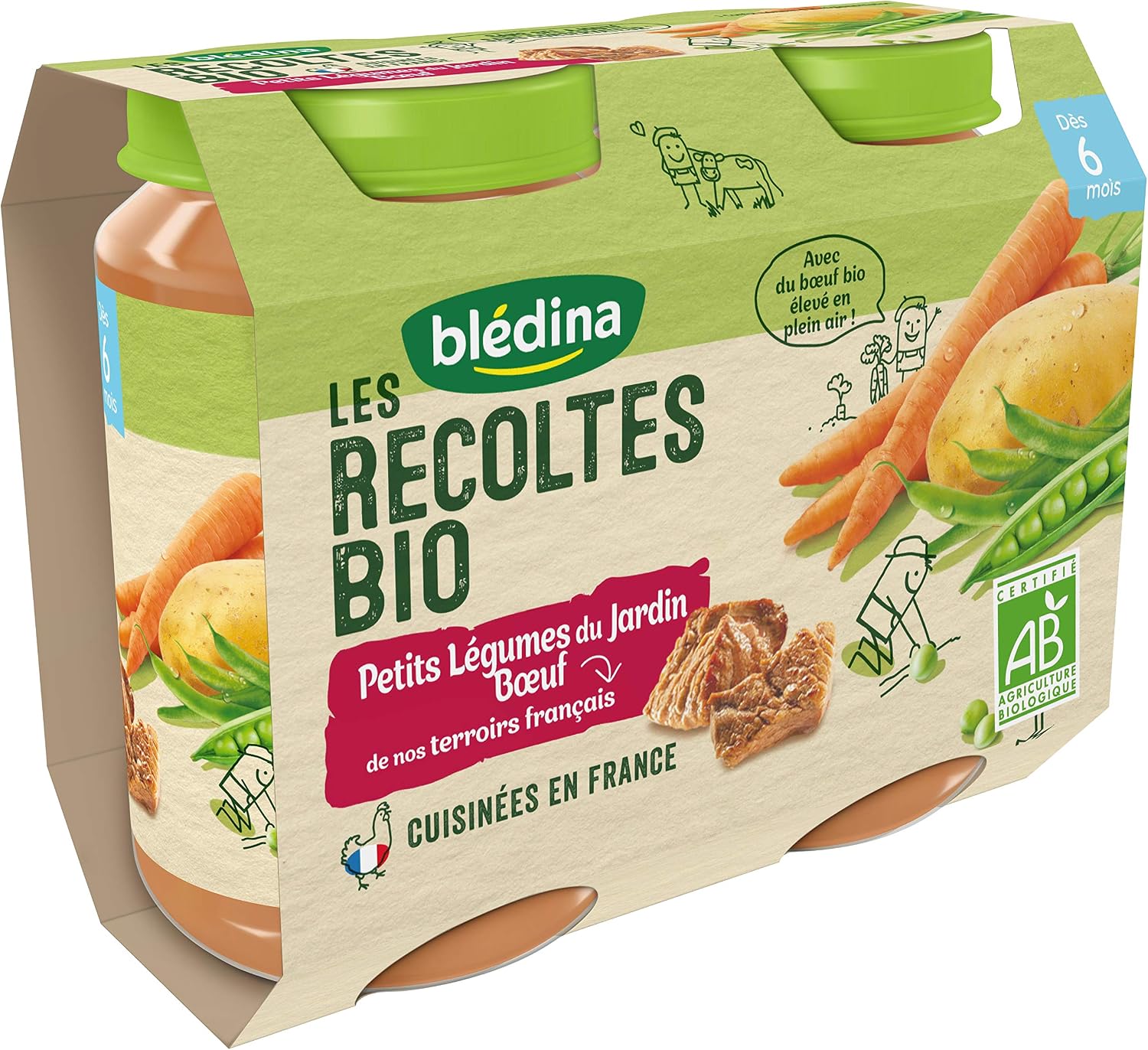 Detalle 1 de Blédina Petits pots bébé 6 mois 🥣