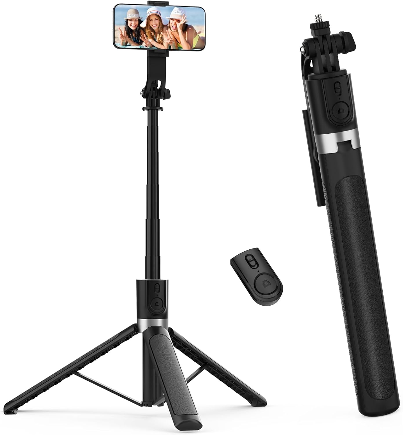 Detalle de QIVORO 71"/180cm Phone Tripod: Portable, Extendable Selfie Stick and Tripod for Phone or Camera